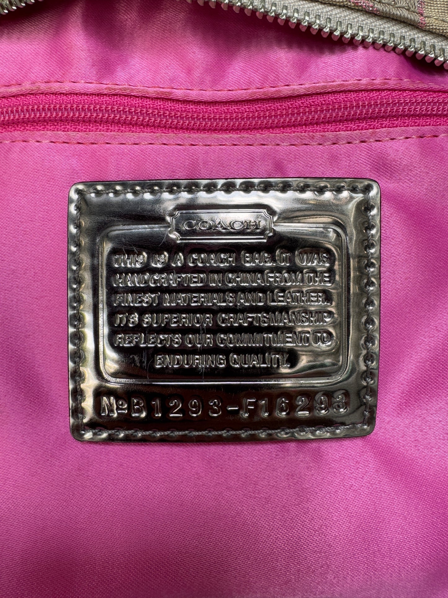 VINTAGE Y2K PINK COACH POPPY BEIGE HANDBAG