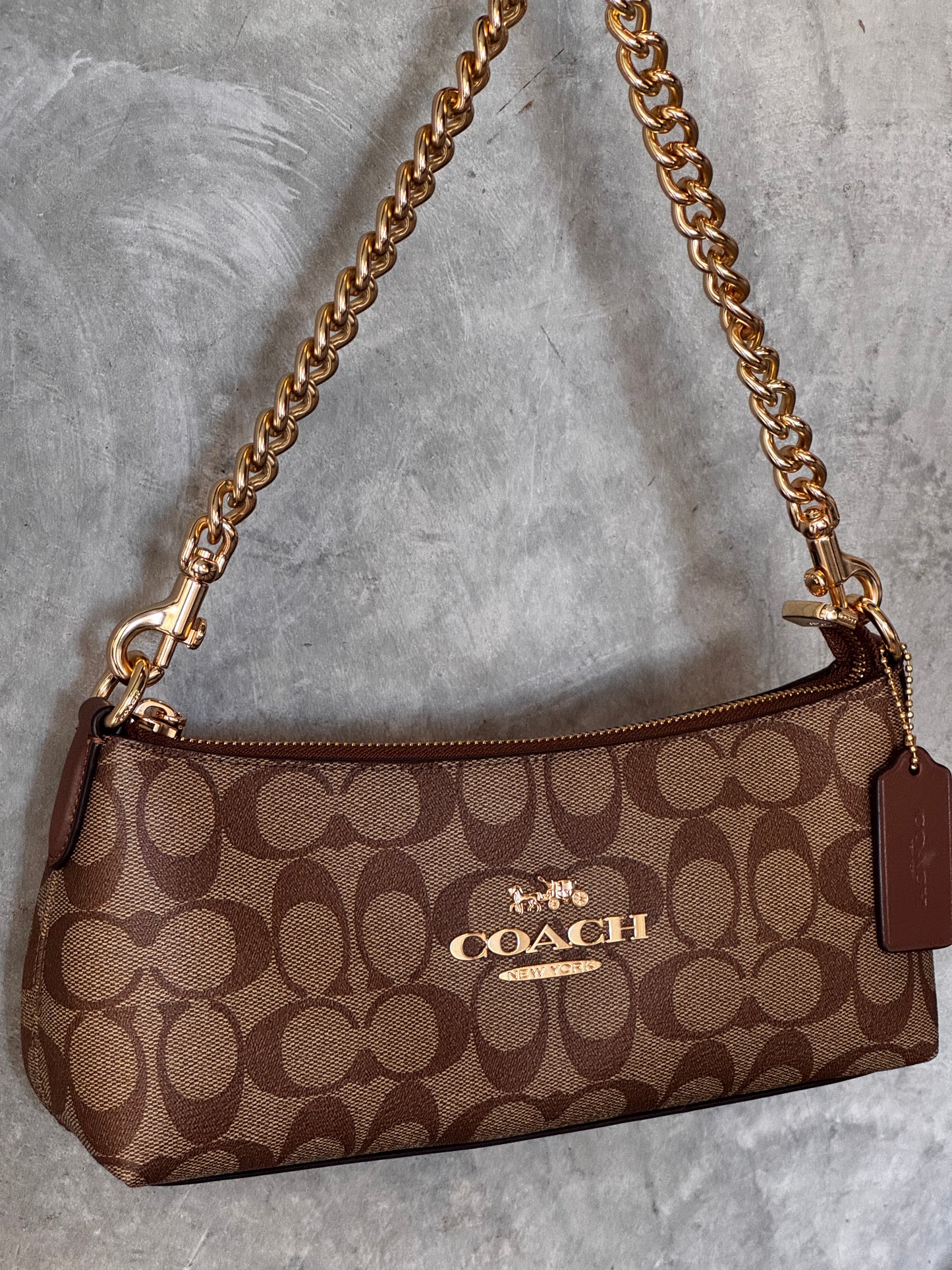 COACH CHARLOTTE SIGNATURE CANVAS SHOULDER BAG