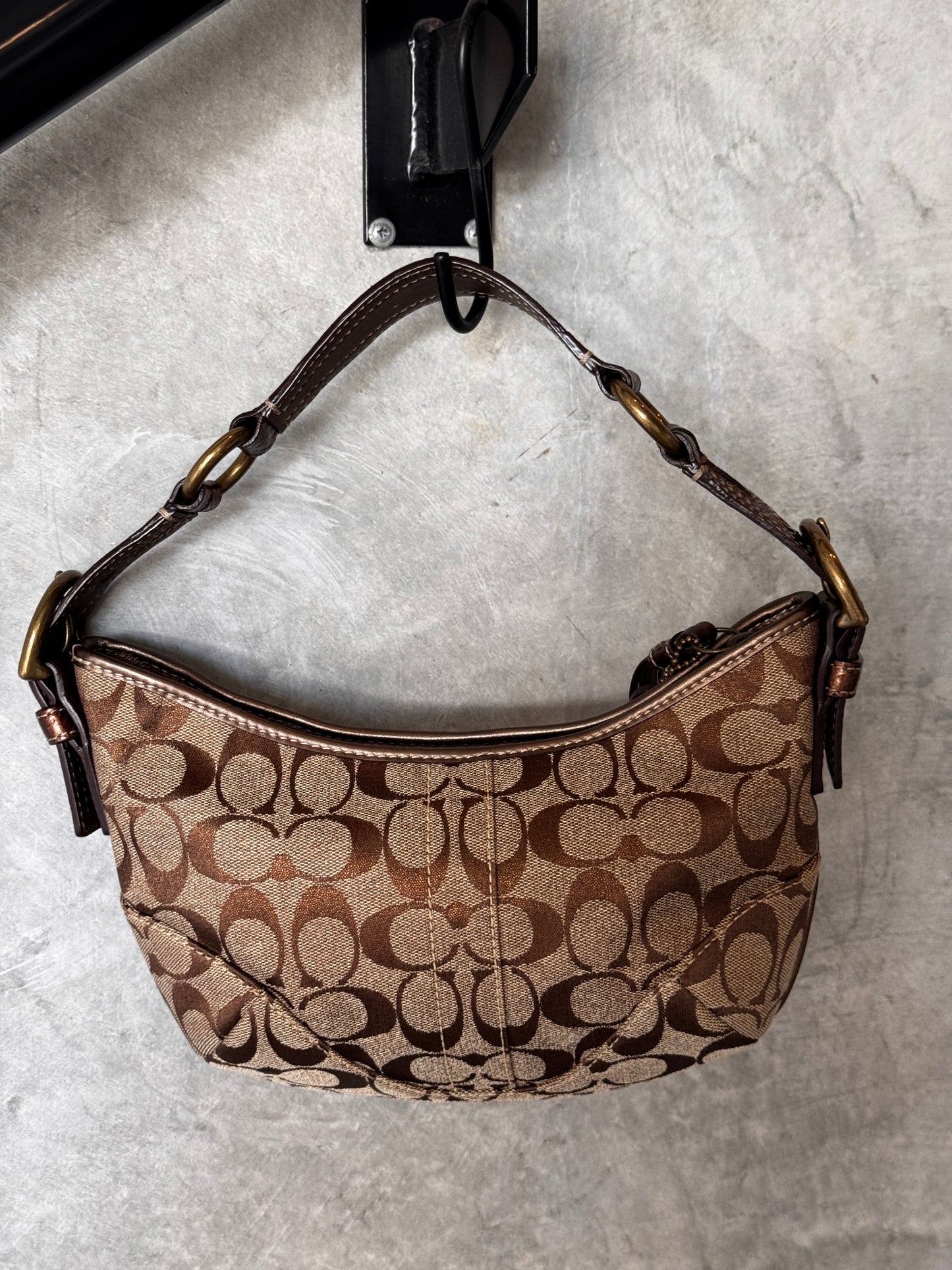 VINTAGE COACH TAN MONOGRAM HANDBAG