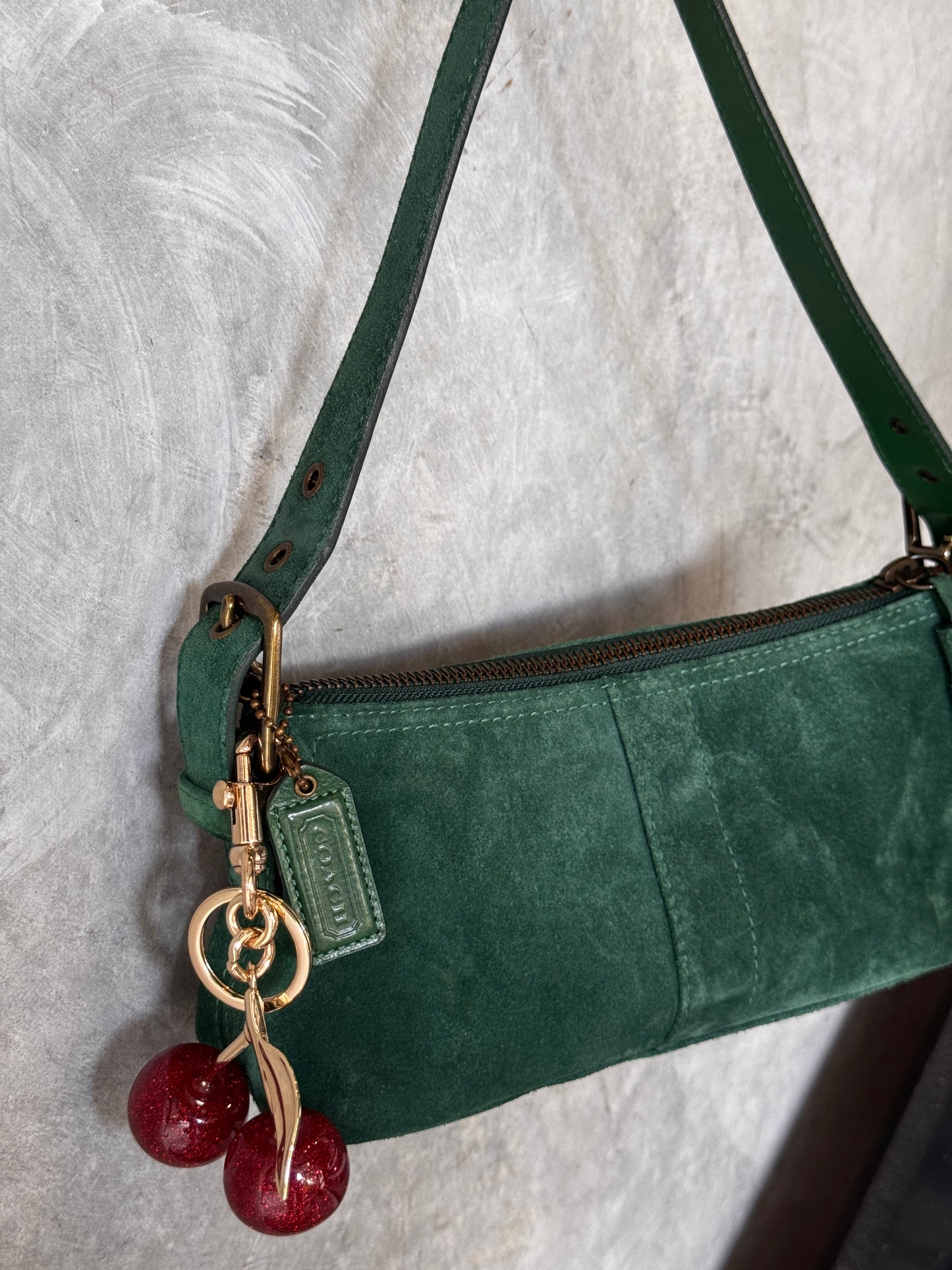 RARE COACH Y2K GREEN DEMI BAGUETTE BAG