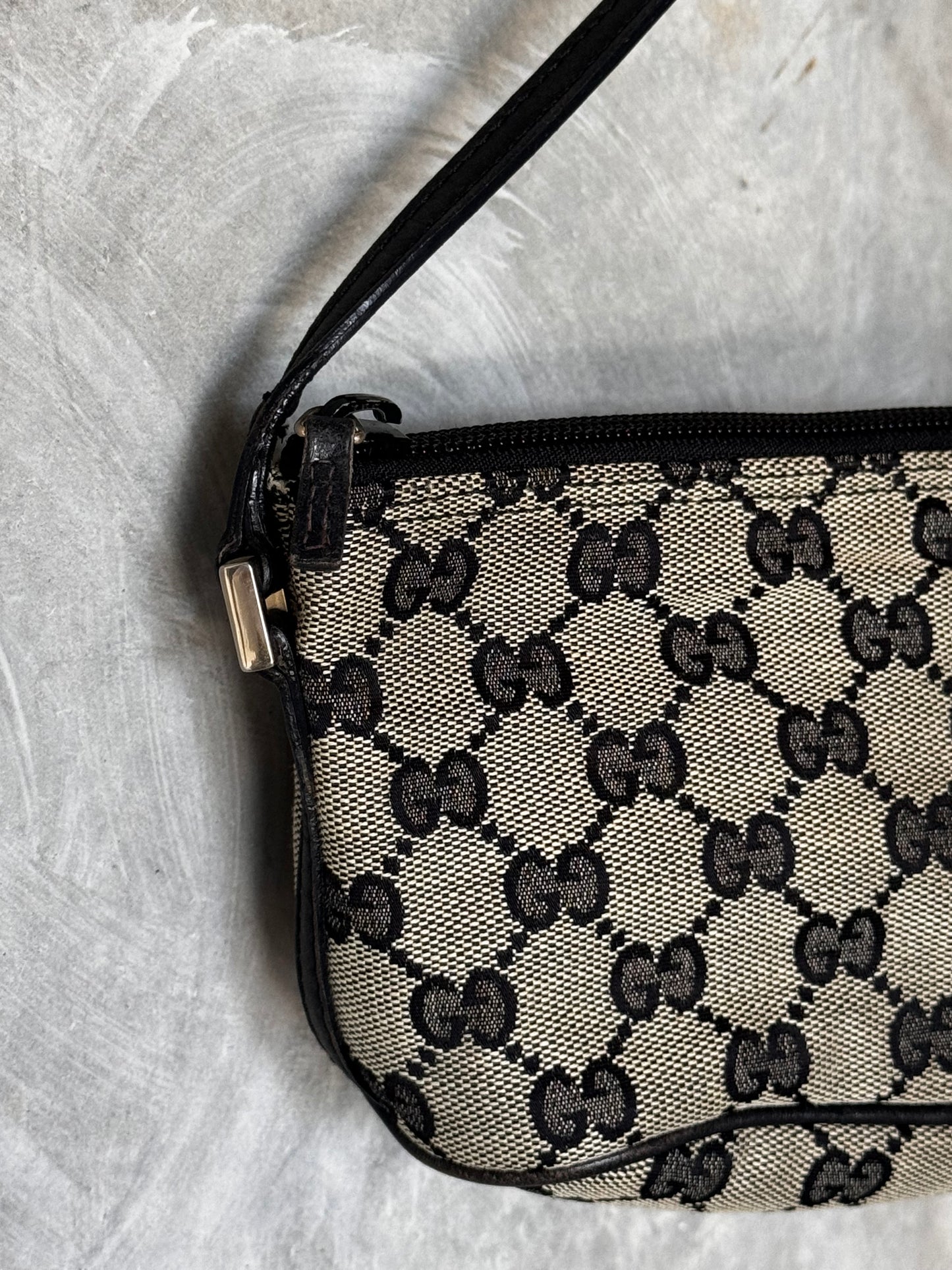 GUCCI BEIGE MONOGRAM GG CANVAS POCHETTE BAG