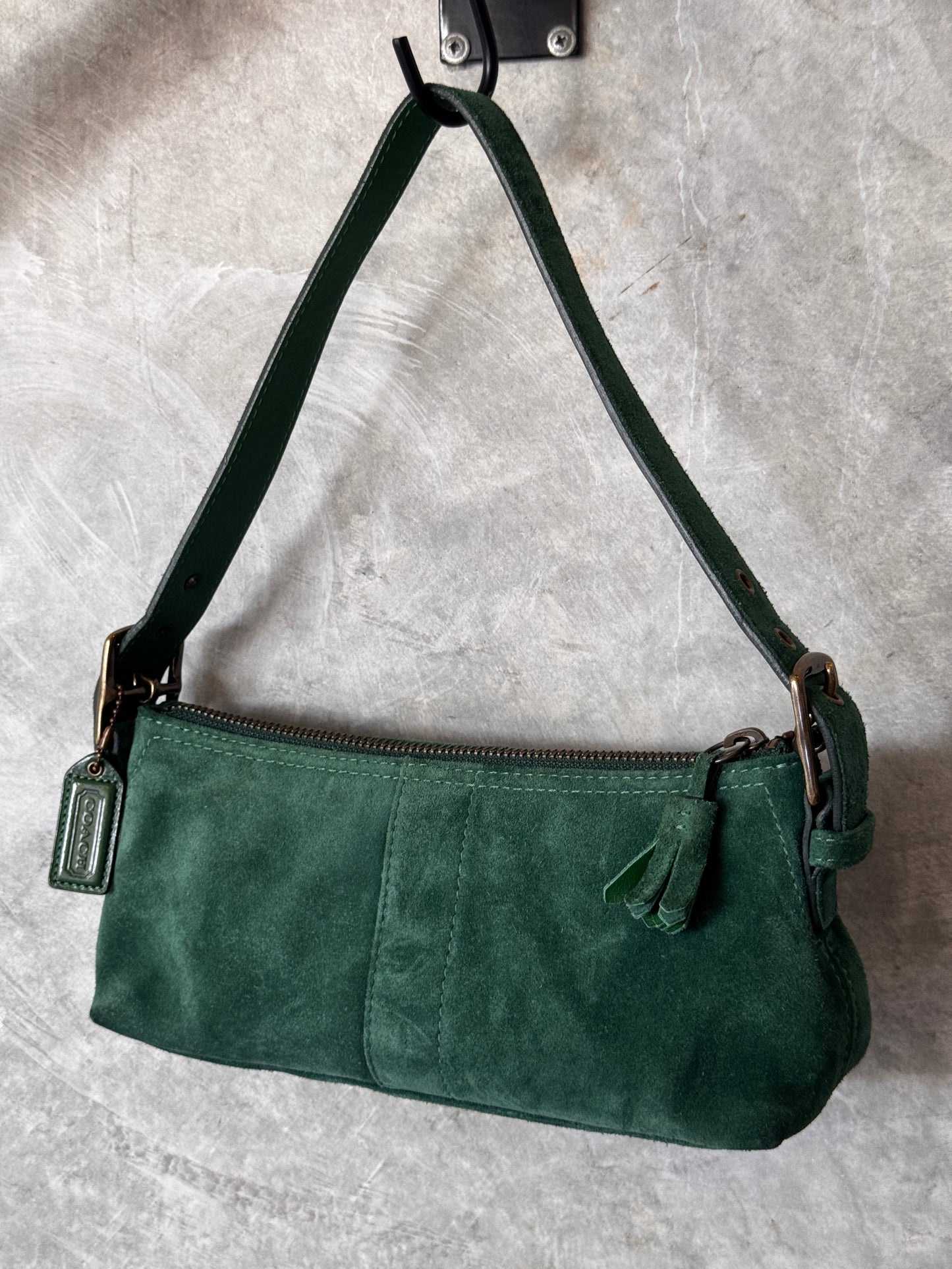 RARE COACH Y2K GREEN DEMI BAGUETTE BAG