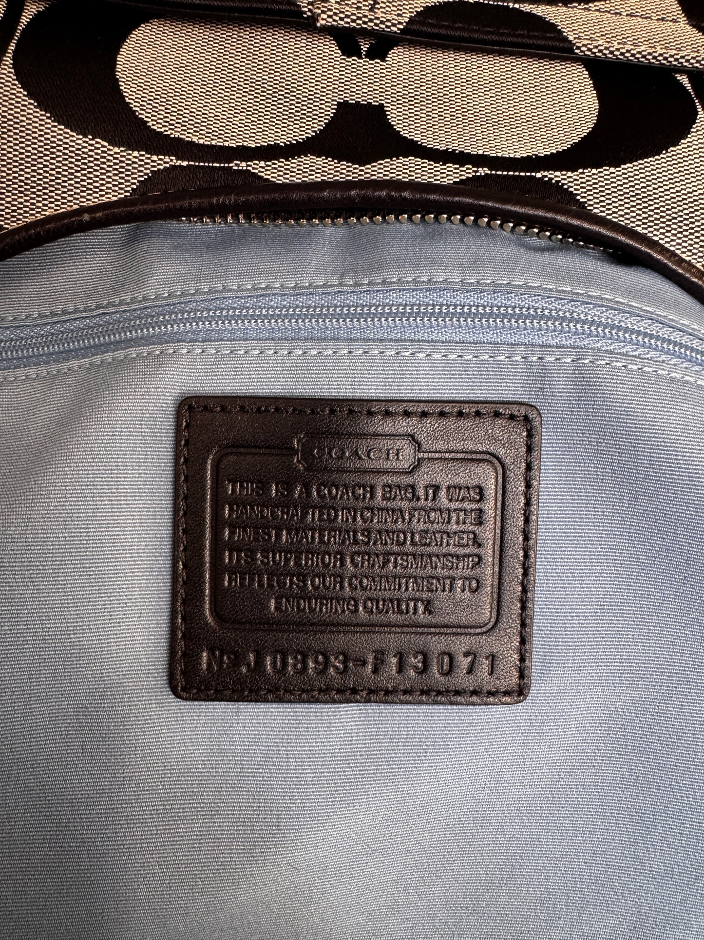 VINTAGE COACH MONOGRAM BLACK SHOULDER BAG