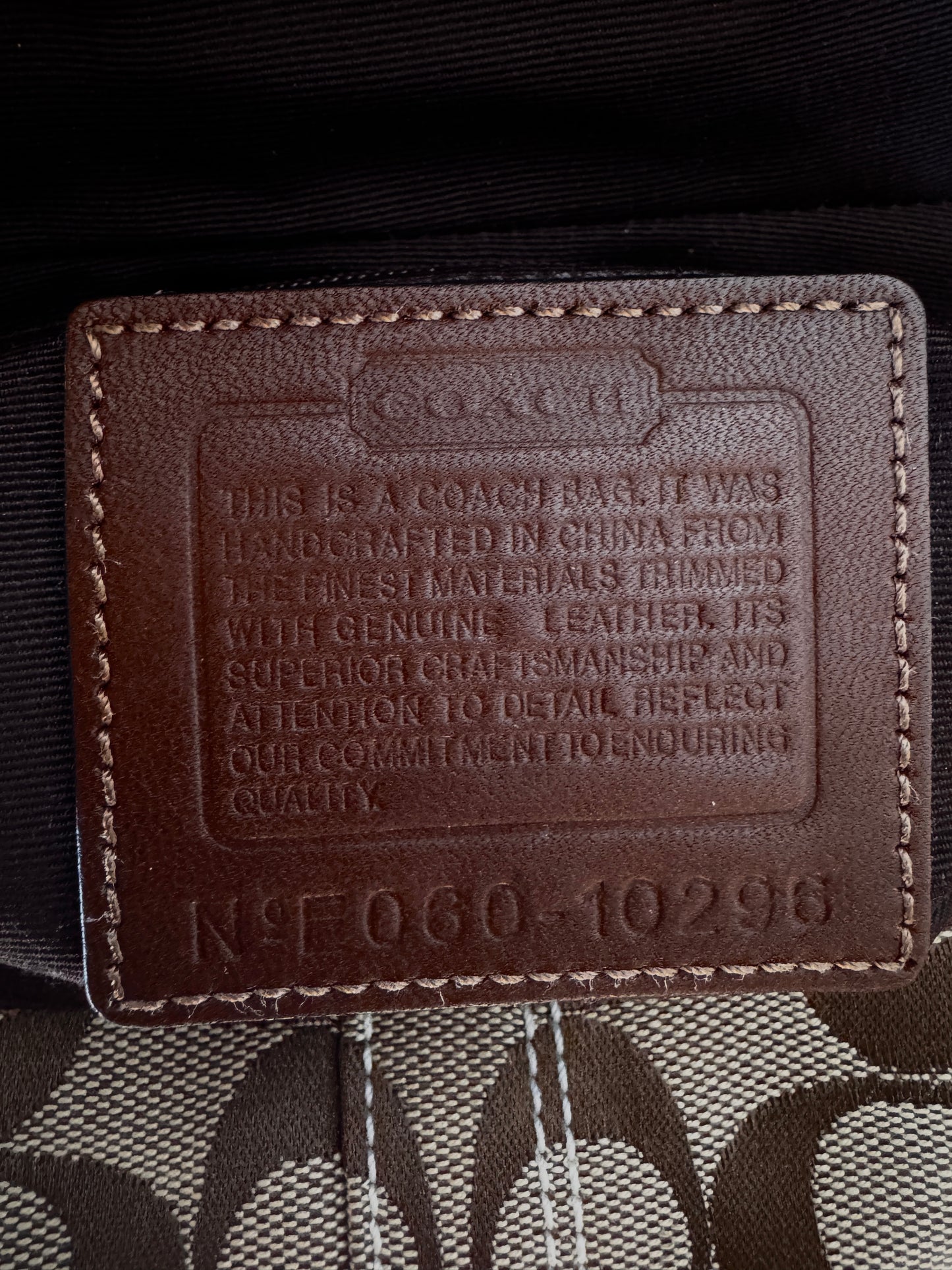 AUTHENTIC COACH BUCKLE BROWN MONOGRAM SIGNATURE HANDBAG