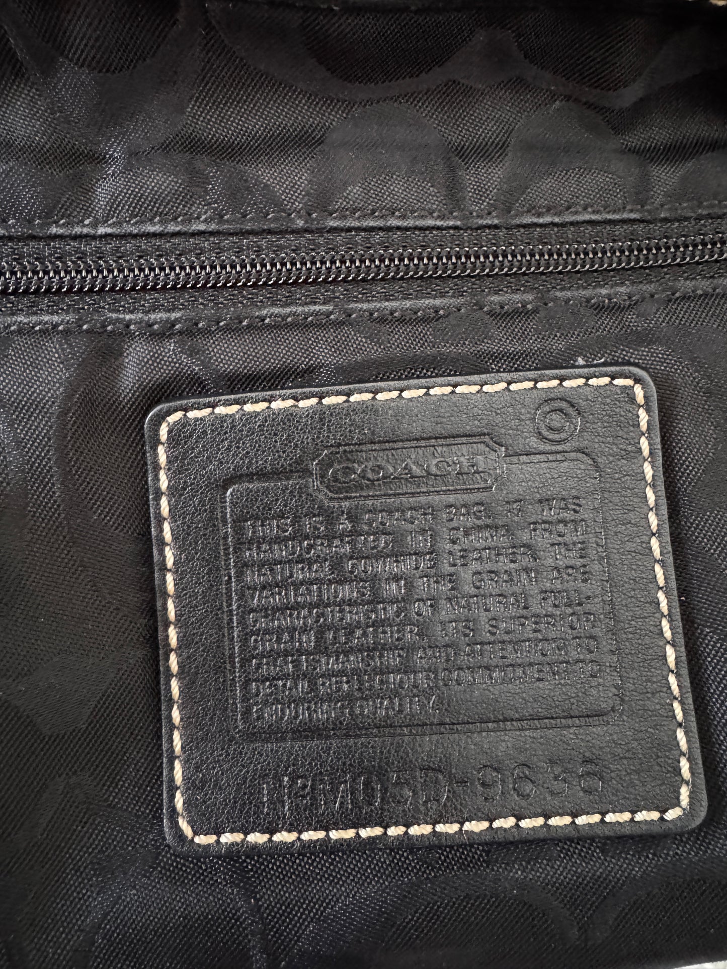 VINTAGE COACH HOBO BLACK LEATHER HANDBAG