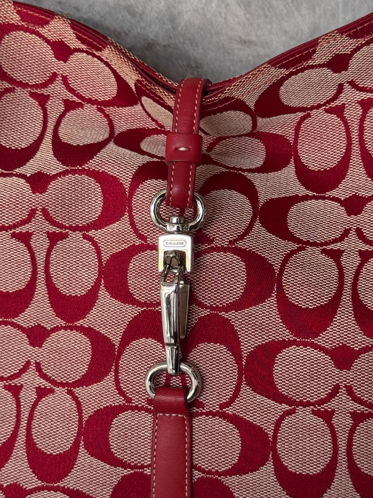 VINTAGE RED MONOGRAM HANDBAG