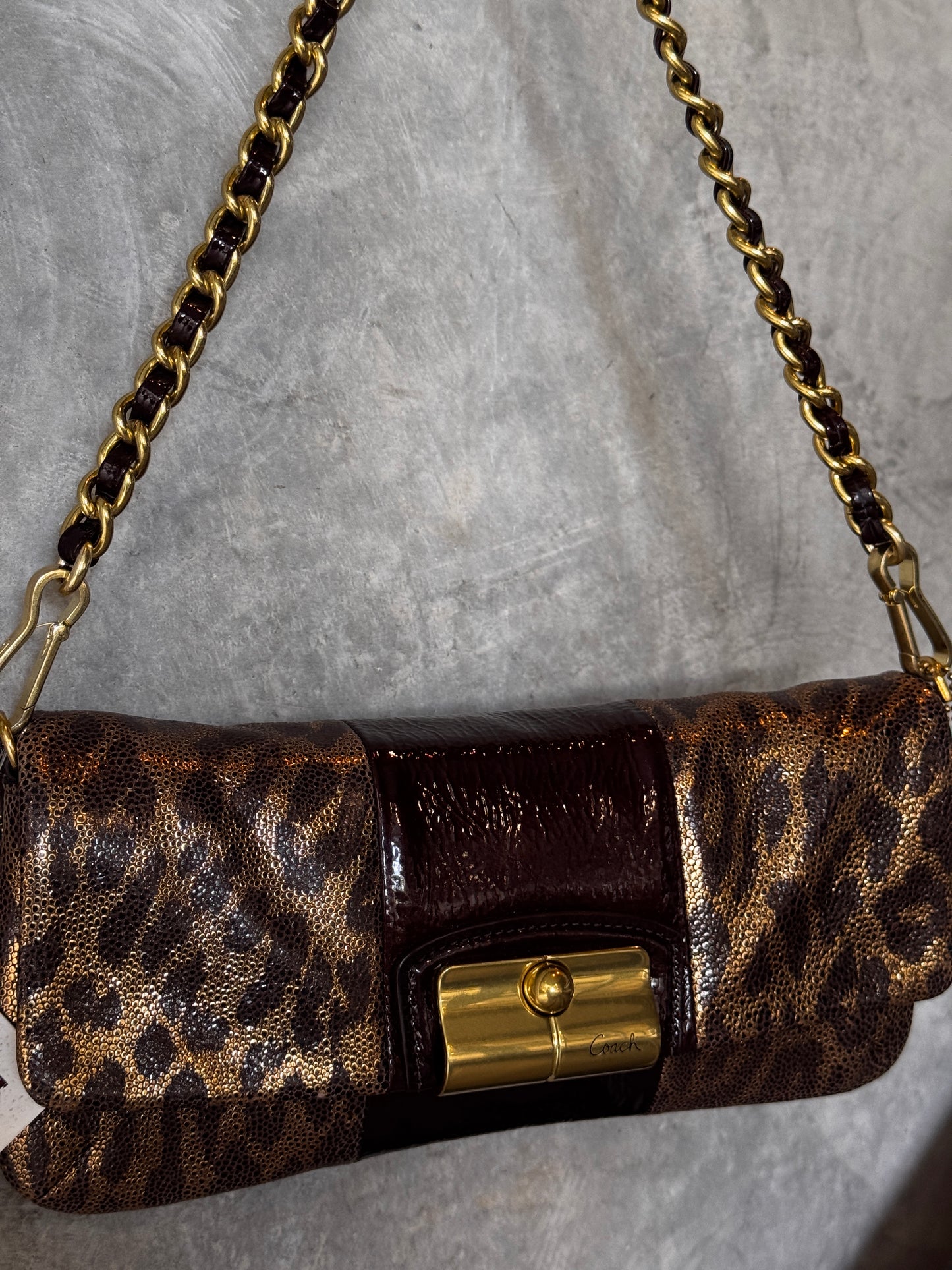 RARE VINTAGE LEOPARD COACH HANDBAG
