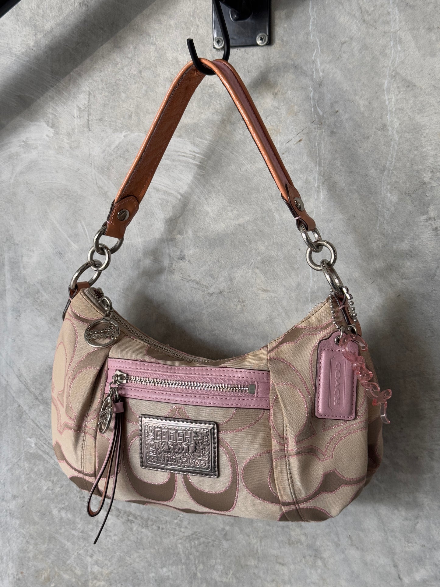 VINTAGE Y2K PINK COACH POPPY BEIGE HANDBAG
