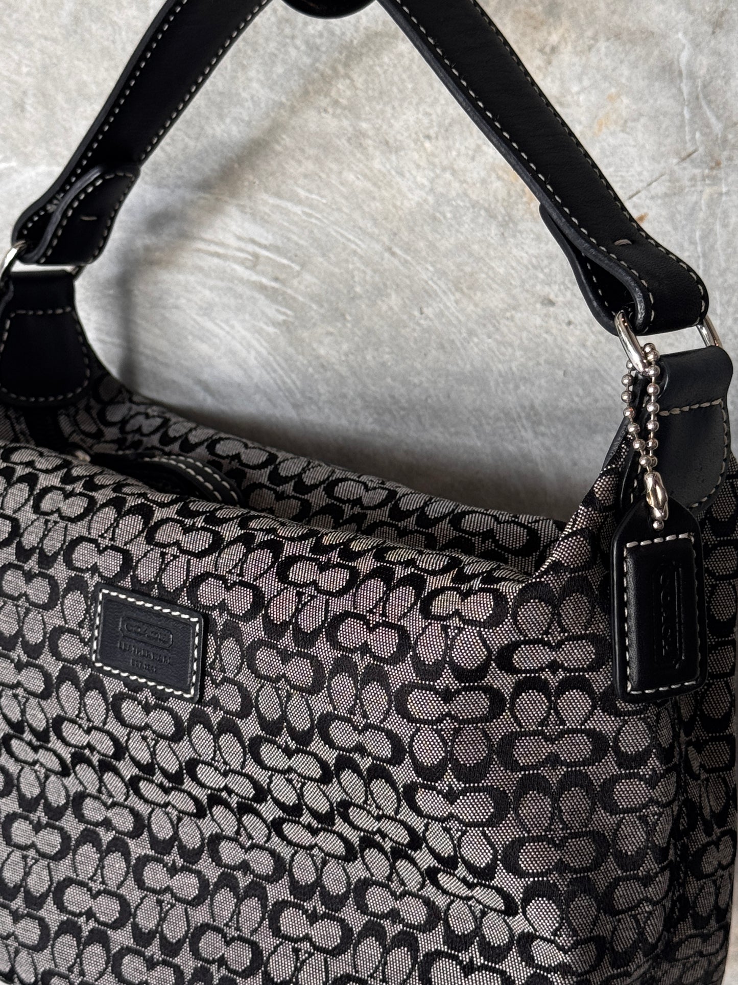 MINI VINTAGE BLACK MONOGRAM COACH HANDBAG