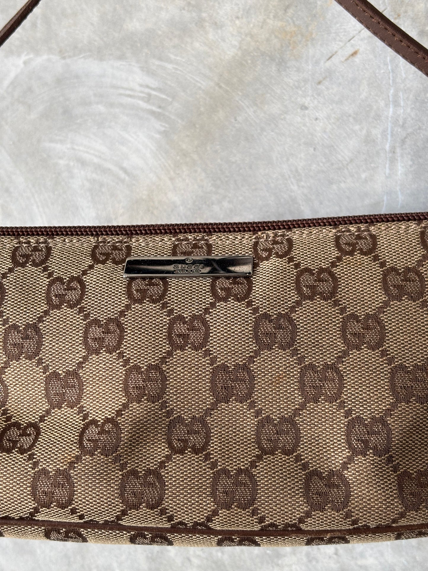 GUCCI GG CANVAS POCHETTE BEIGE