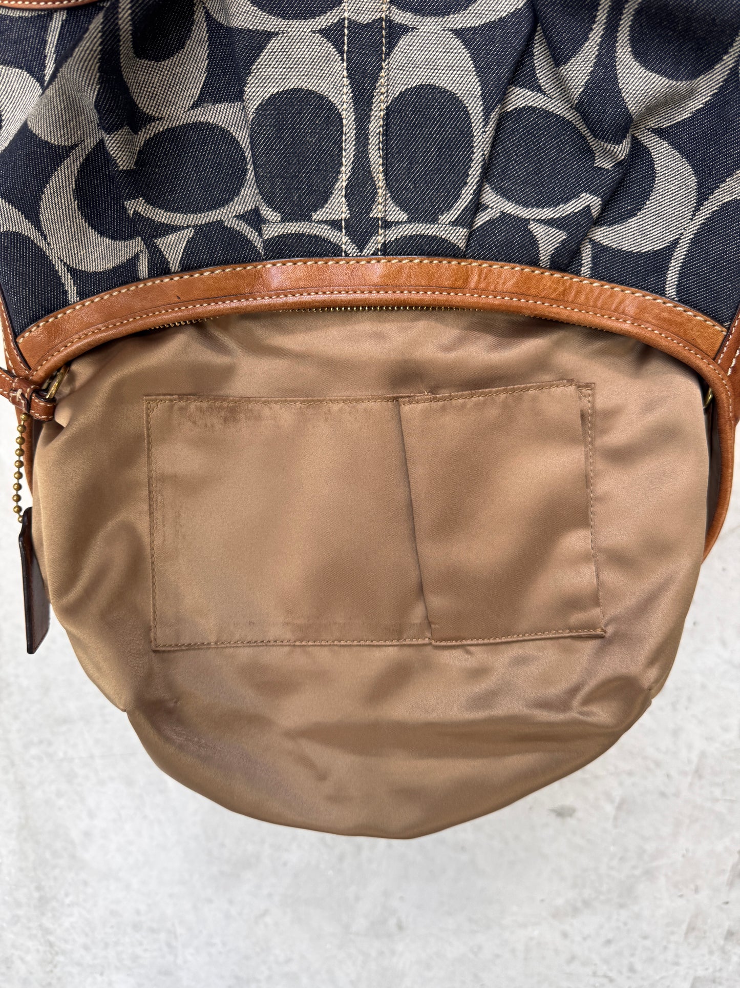 MONOGRAM VINTAGEE DENIM COACH HANDBAG