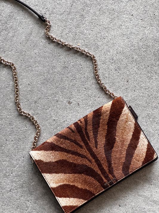 COACH MADISON BROWN ANIMAL PRINT CROSS BODYBAG