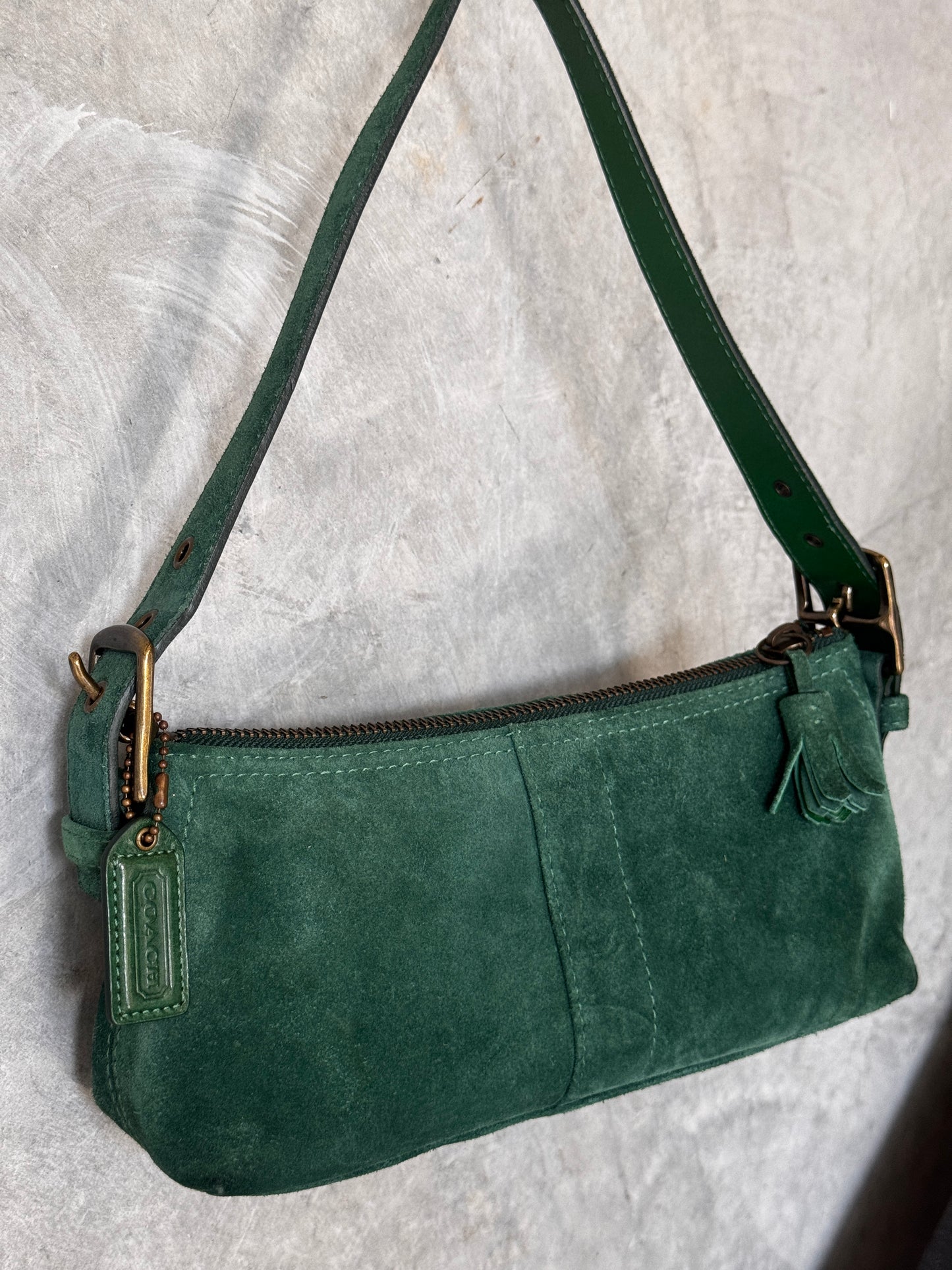 RARE COACH Y2K GREEN DEMI BAGUETTE BAG