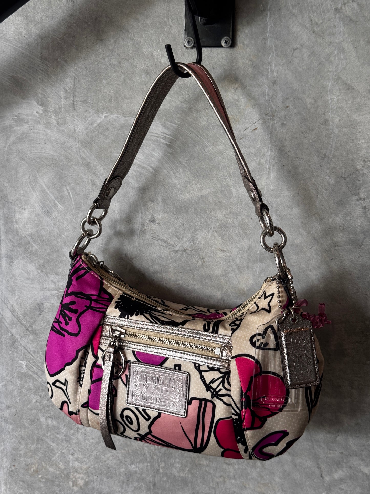 VINTAGE COACH SUFFLETTE MULTI COLOUR HANDBAG