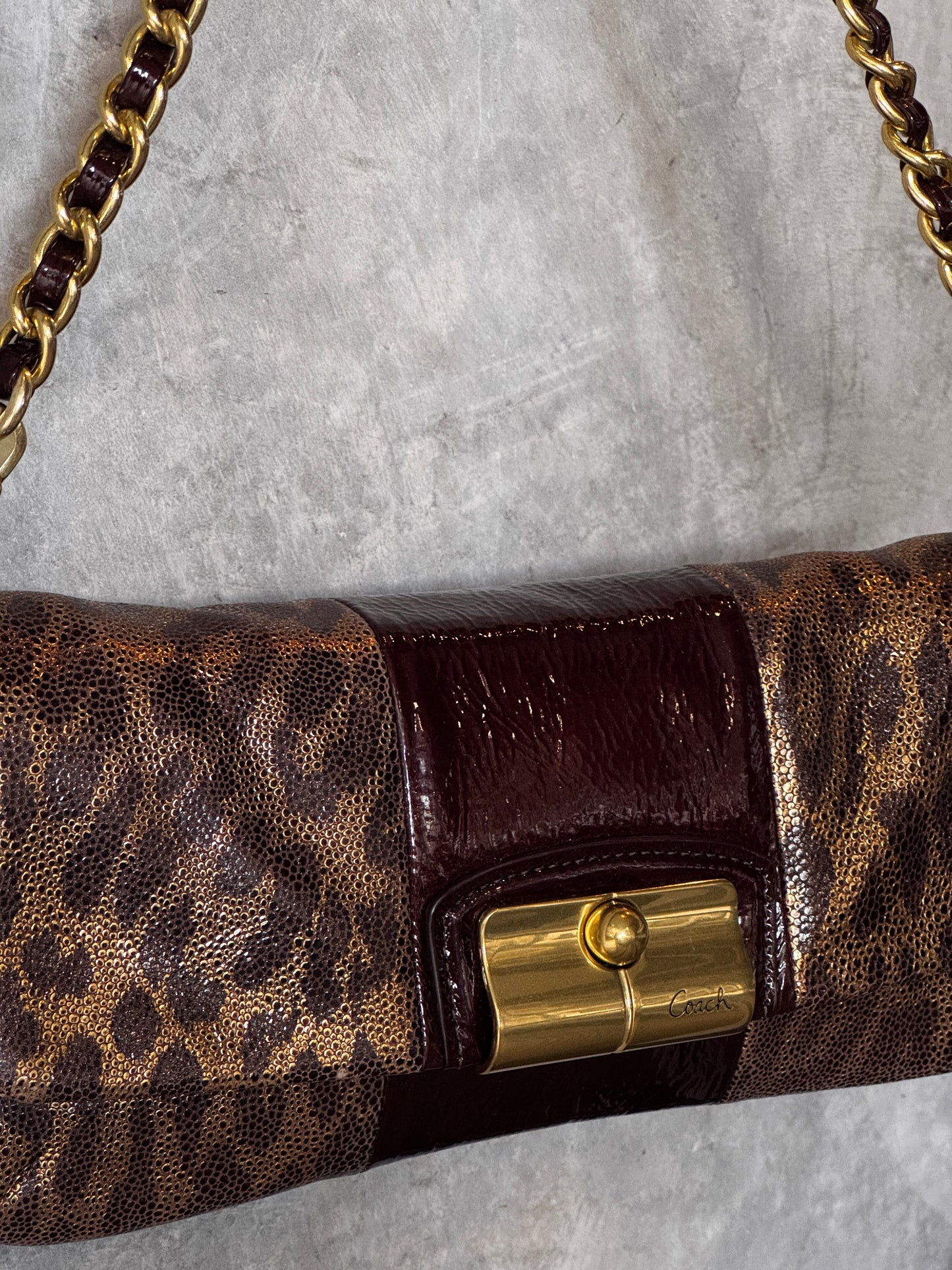 RARE VINTAGE LEOPARD COACH HANDBAG