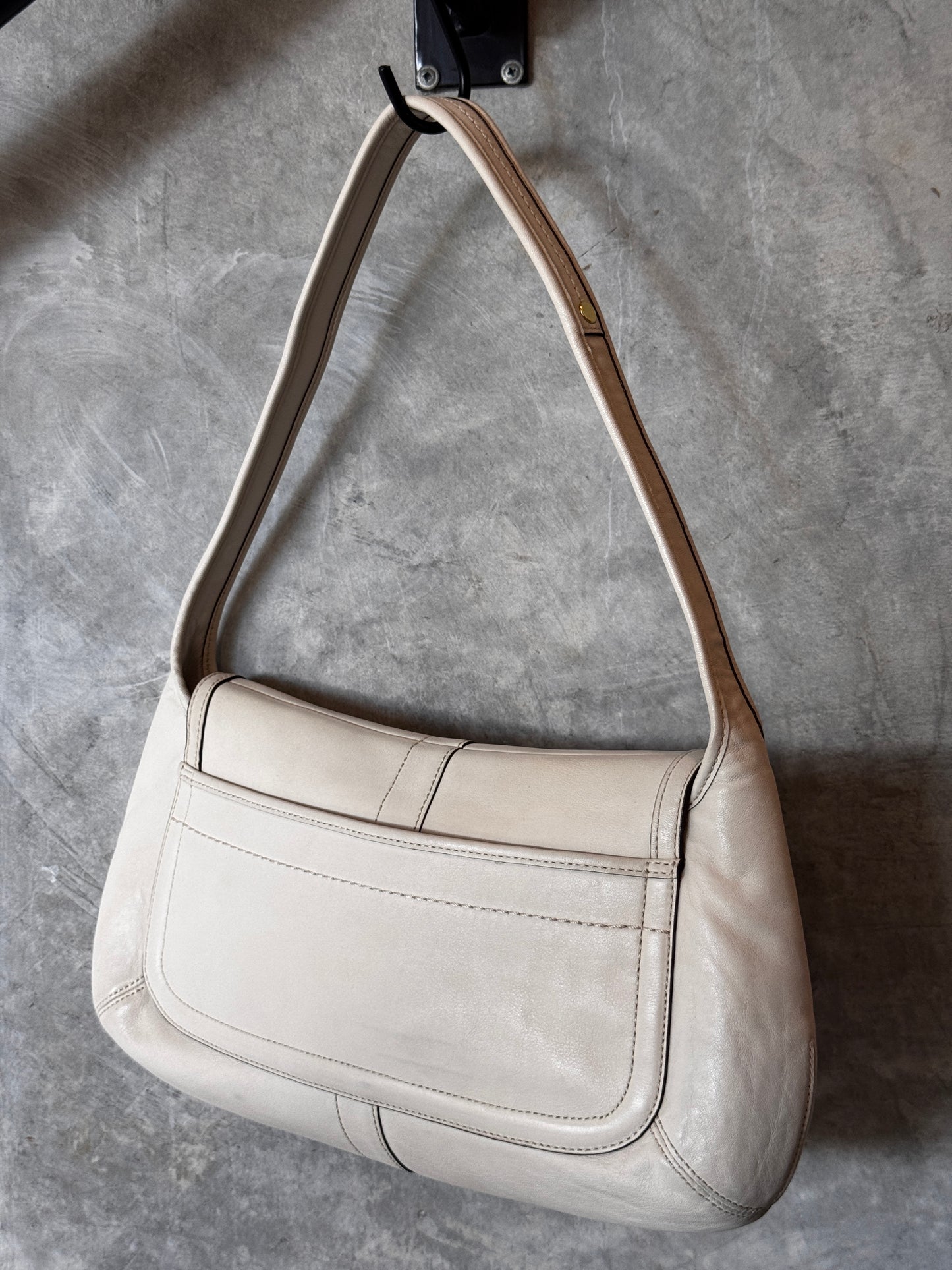 AUTHENTIC COACH HORSEBIT WHITE LEATHER BAG