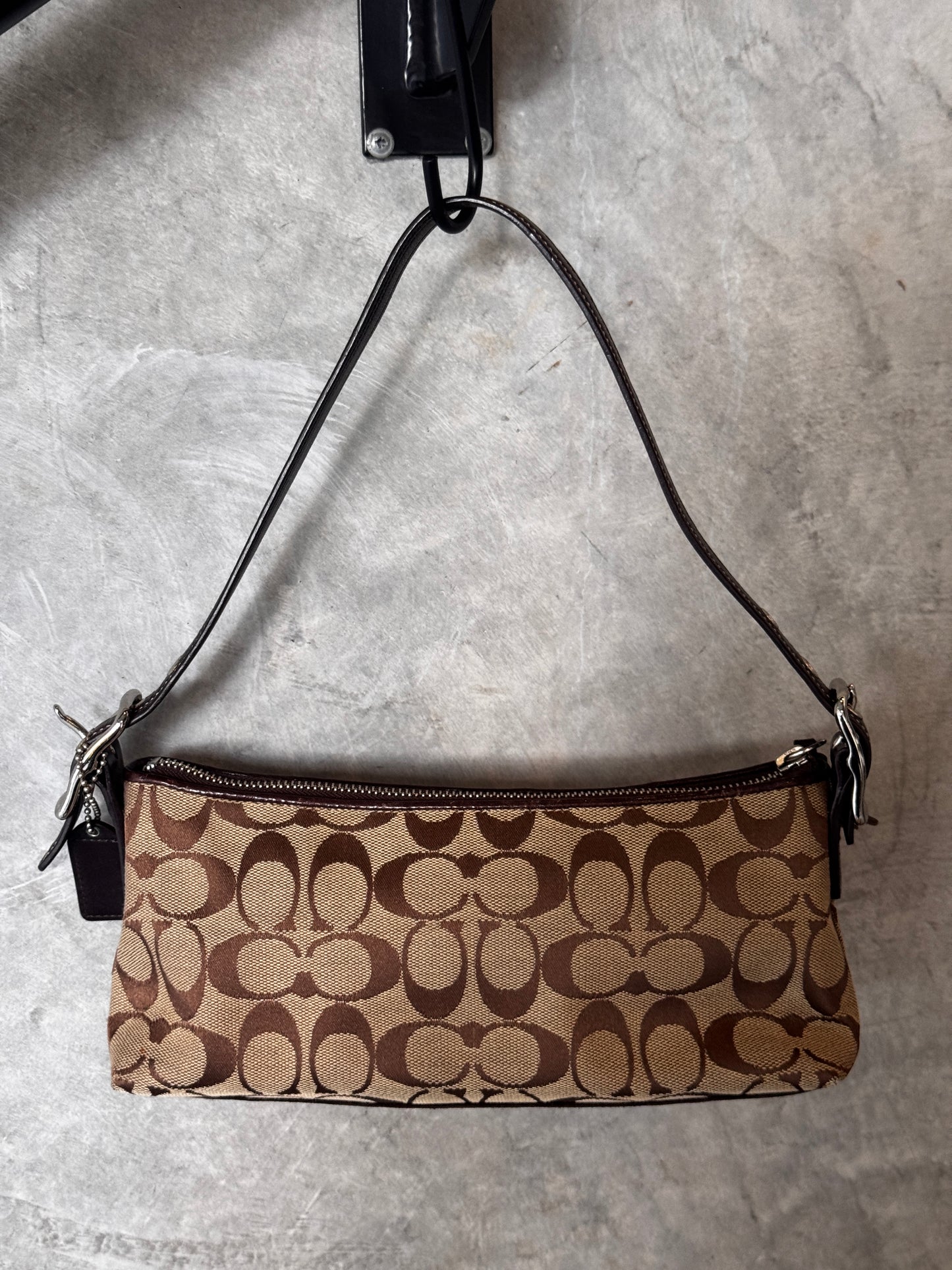AUTHENTIC VINTAGE COACH BROWN MONOGRAM SHOULDER BAG