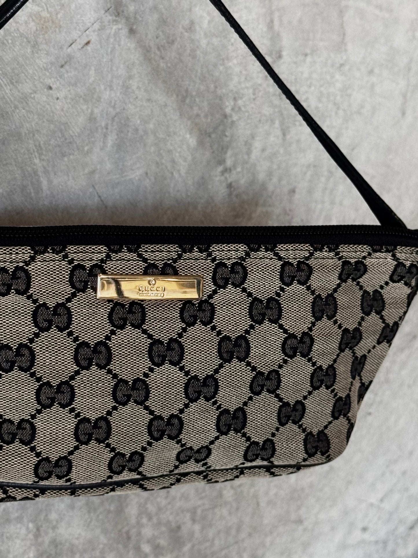GUCCI BEIGE MONOGRAM GG CANVAS POCHETTE BAG