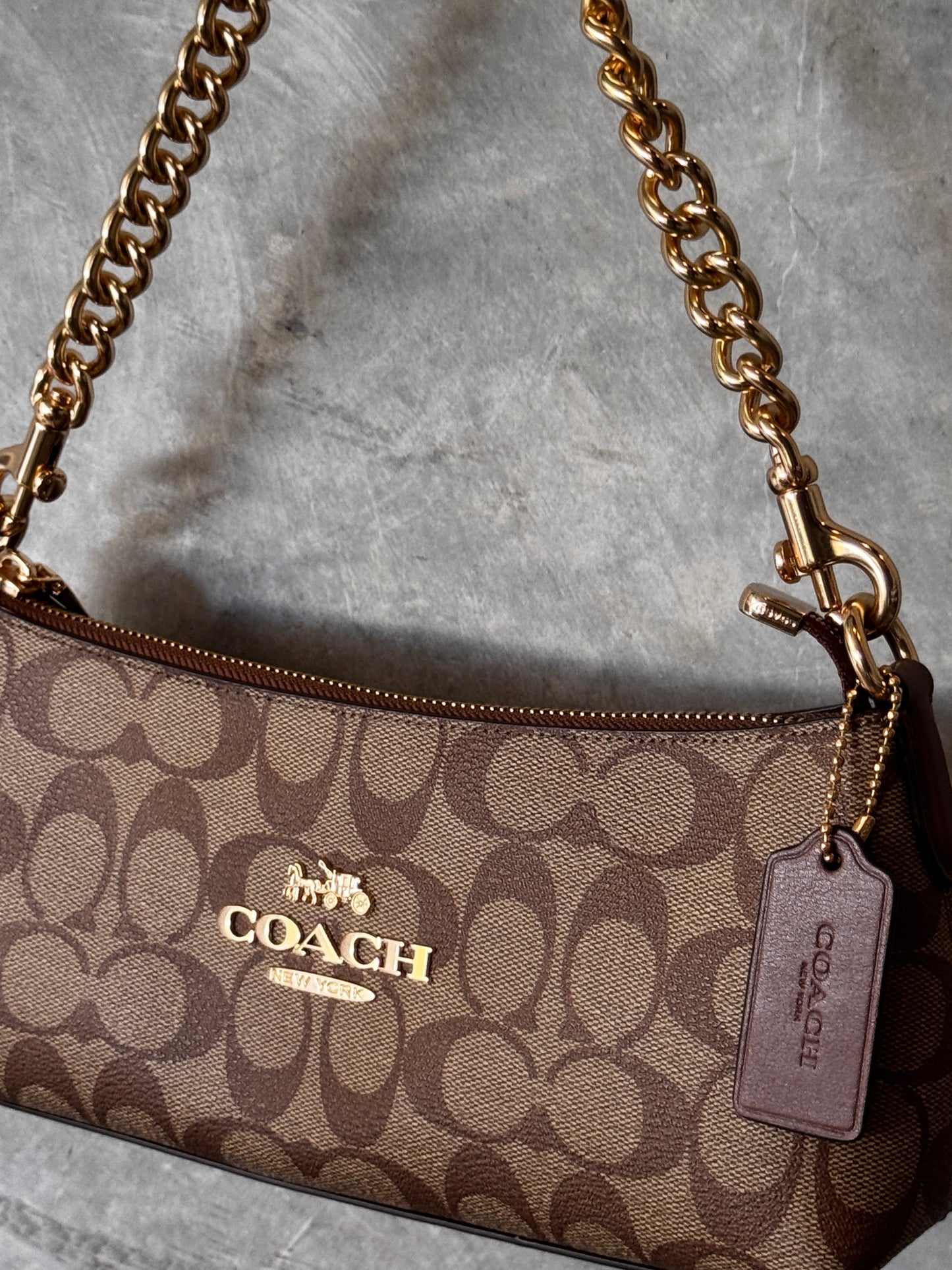 COACH CHARLOTTE SIGNATURE CANVAS SHOULDER BAG