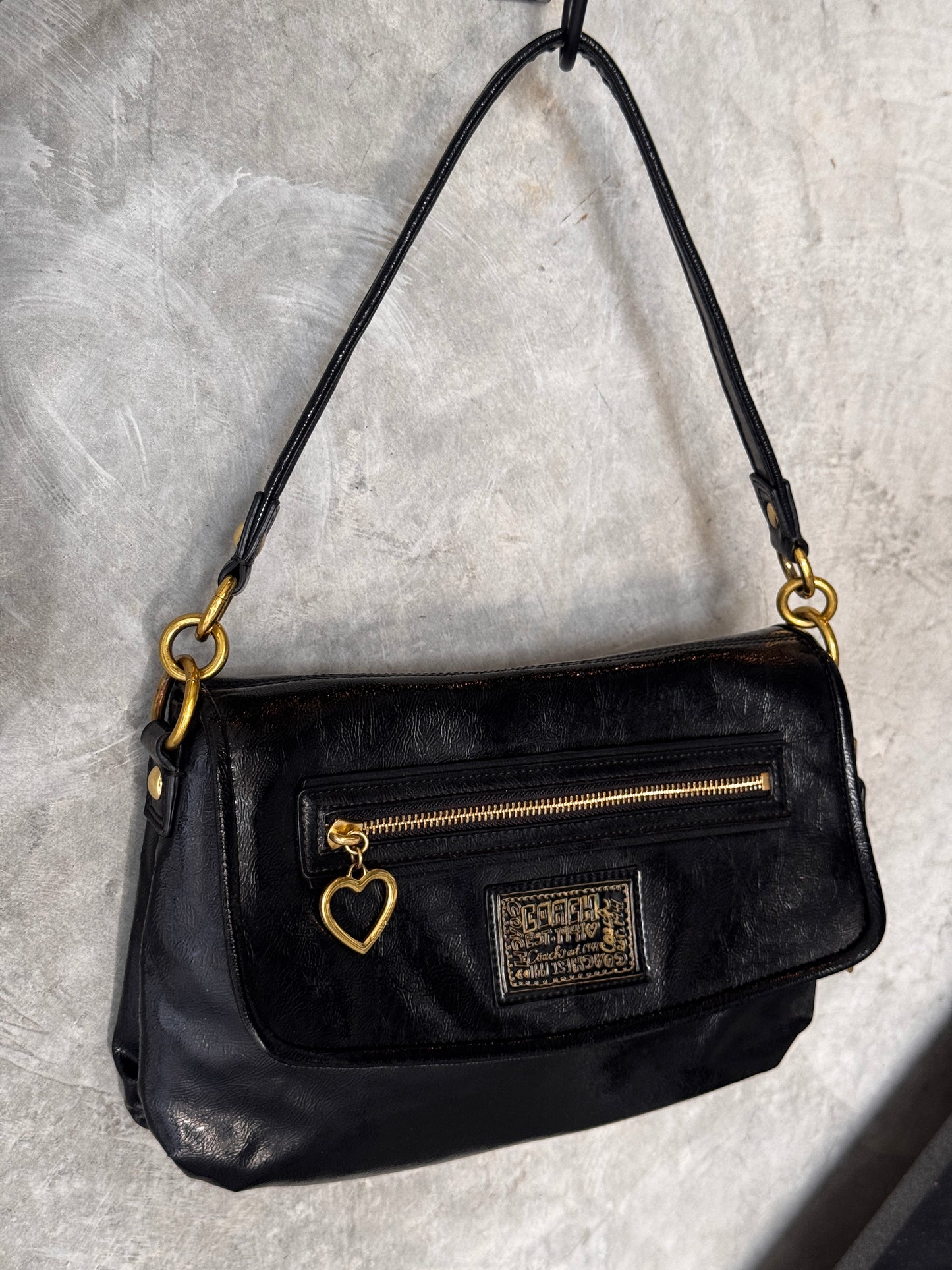 VINTAGE Y2K COACH POPPY BLACK LEATHER HANDBAG