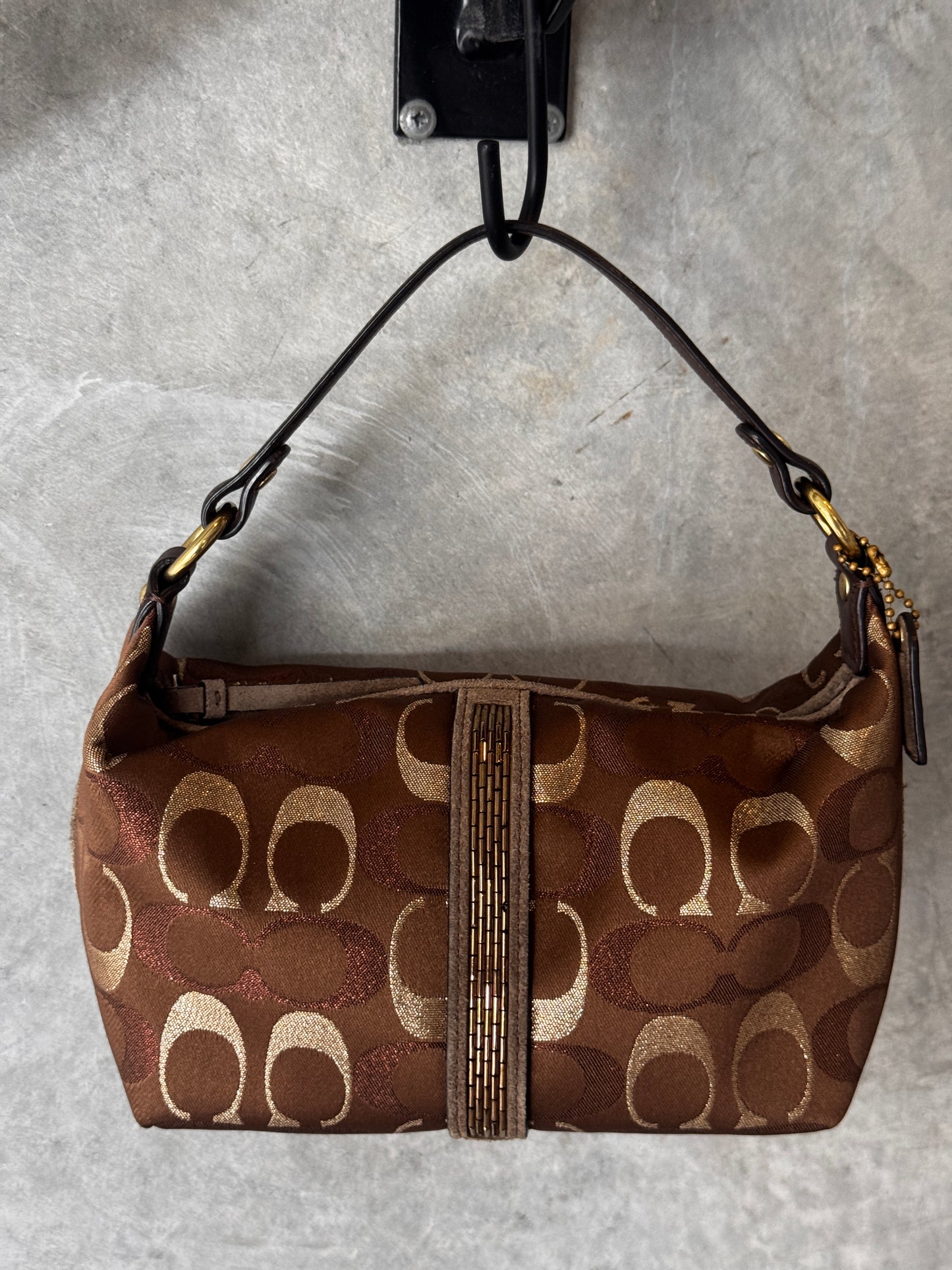 MINI VINTAGE BROWN MONOGRAM COACH HANDBAG