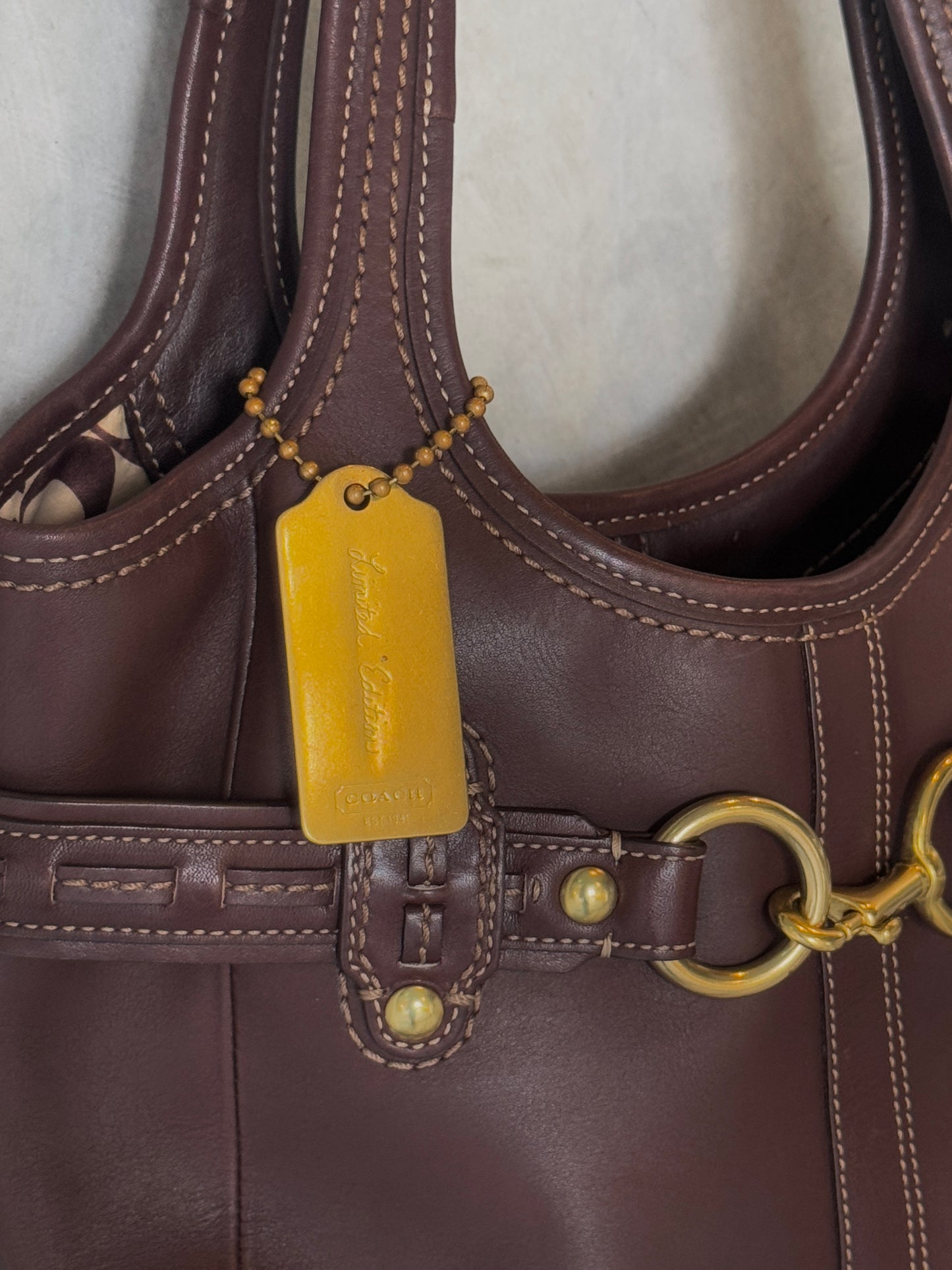 COACH LIMITED EDITION HORSE-BITE LEATHER BAG