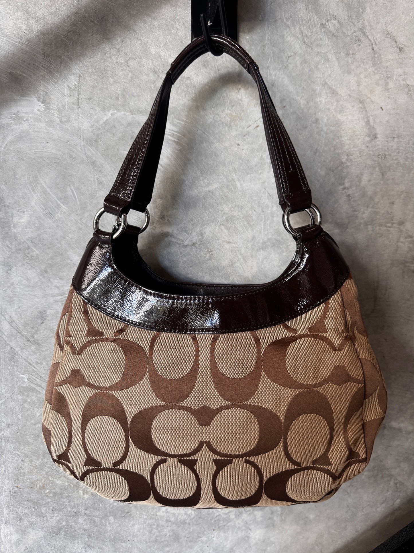 VINTAGE COACH BROWN SOHO SIGNATURE HANDBAG