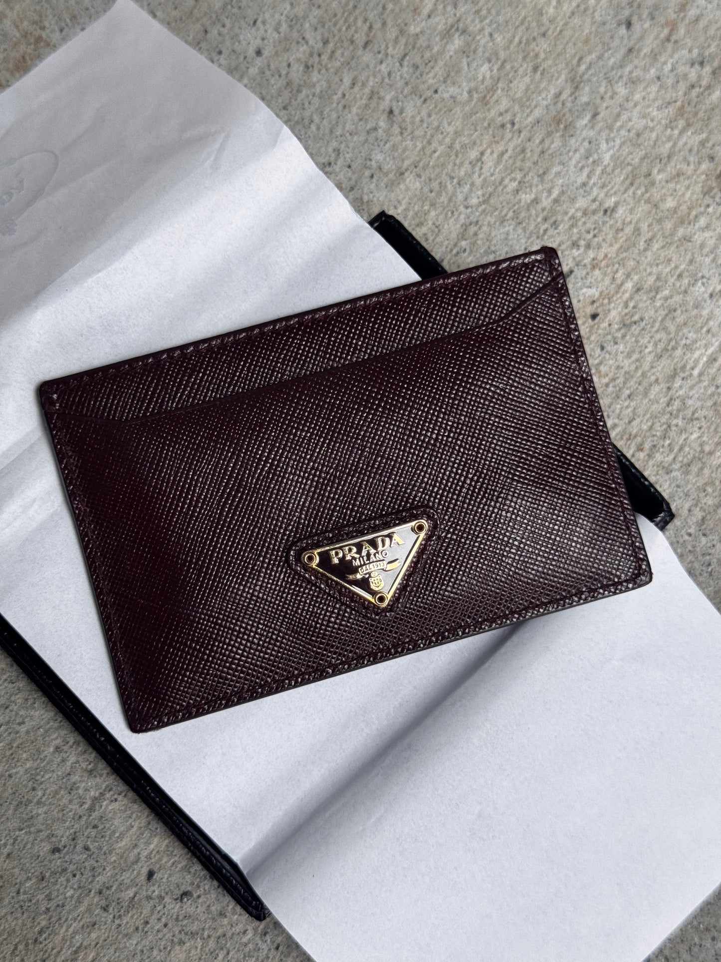 PRADA LOGO PLATE CARD HOLDER