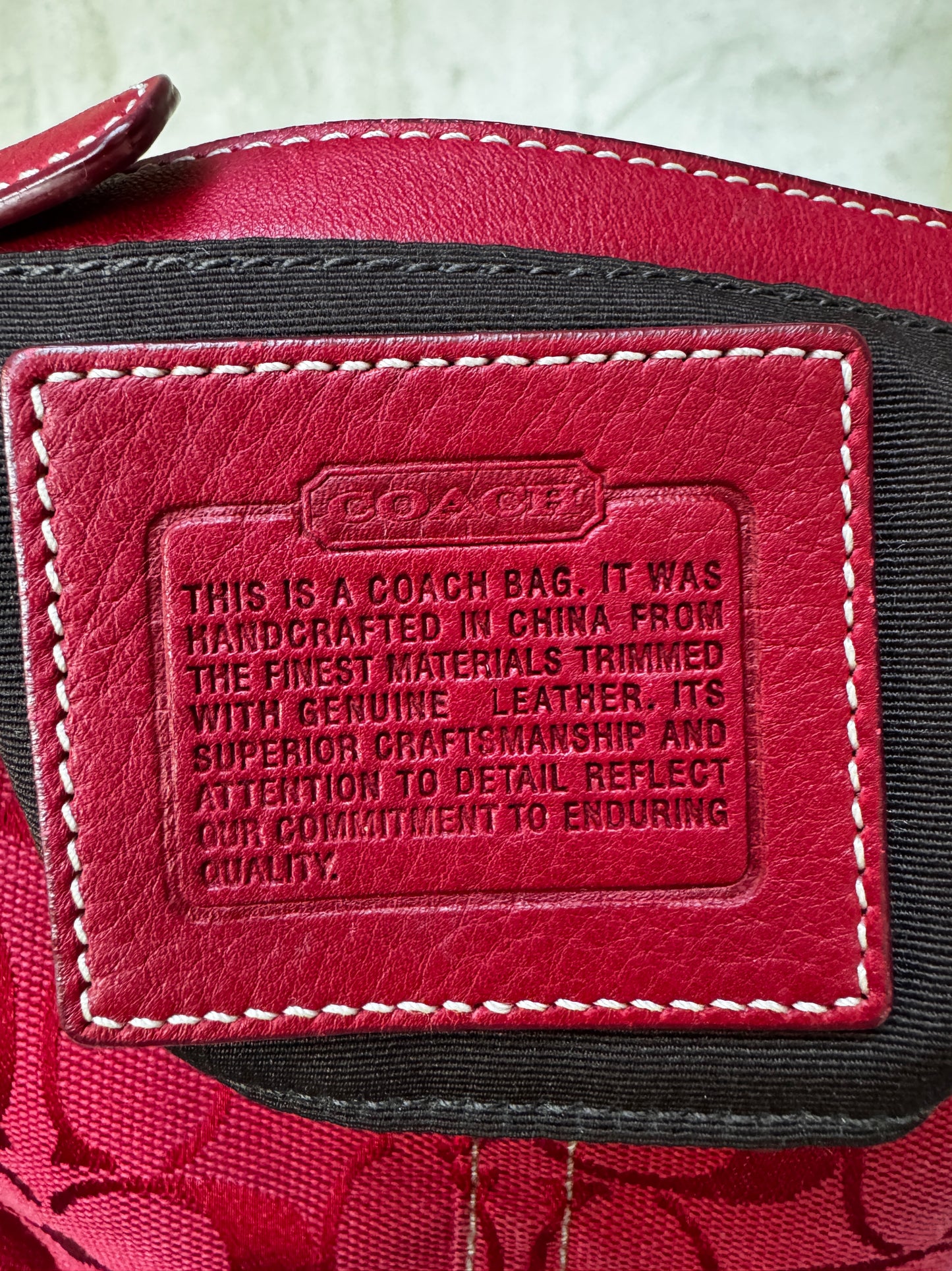 VINTAGE RED COACH BAG