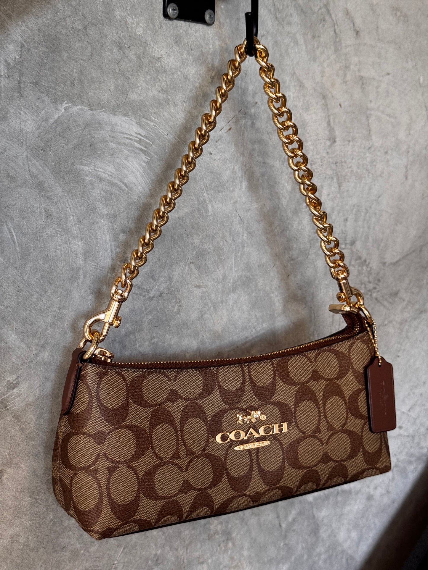 COACH CHARLOTTE SIGNATURE CANVAS SHOULDER BAG