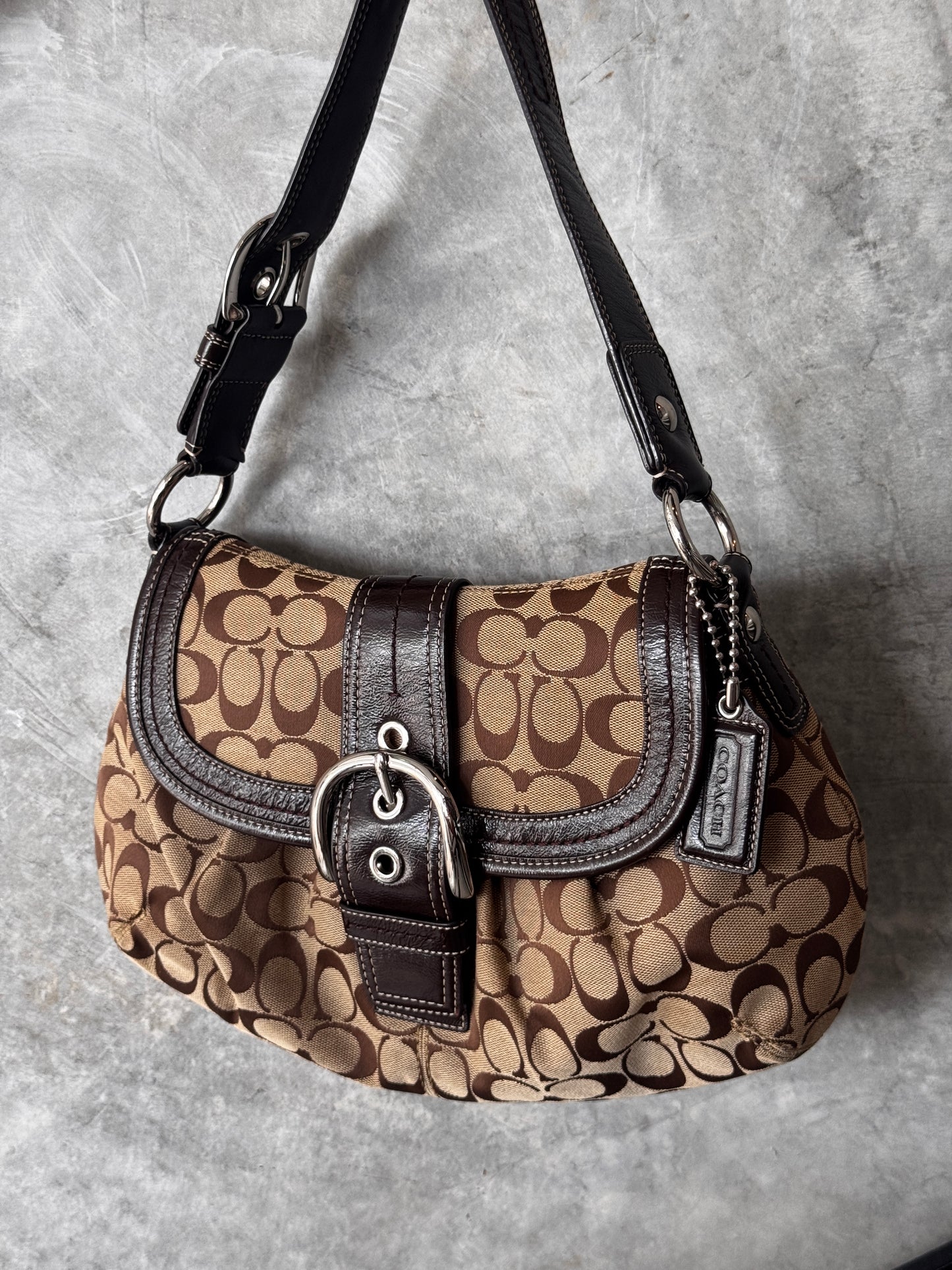 AUTHENTIC SOHO COACH BROWN SHOULDER BAG