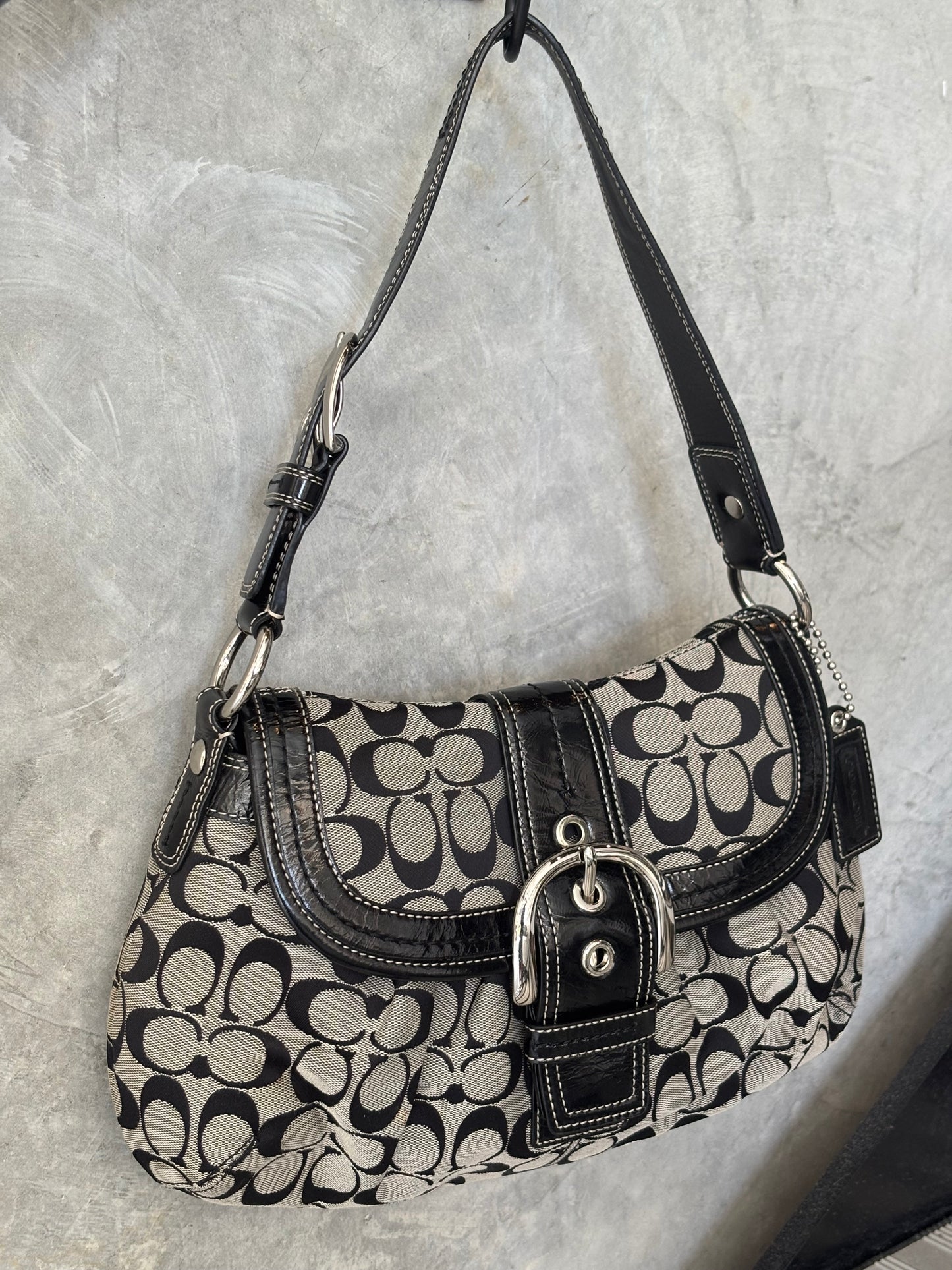 VINTAGE COACH MONOGRAM SOHO HANDBAG BLACK