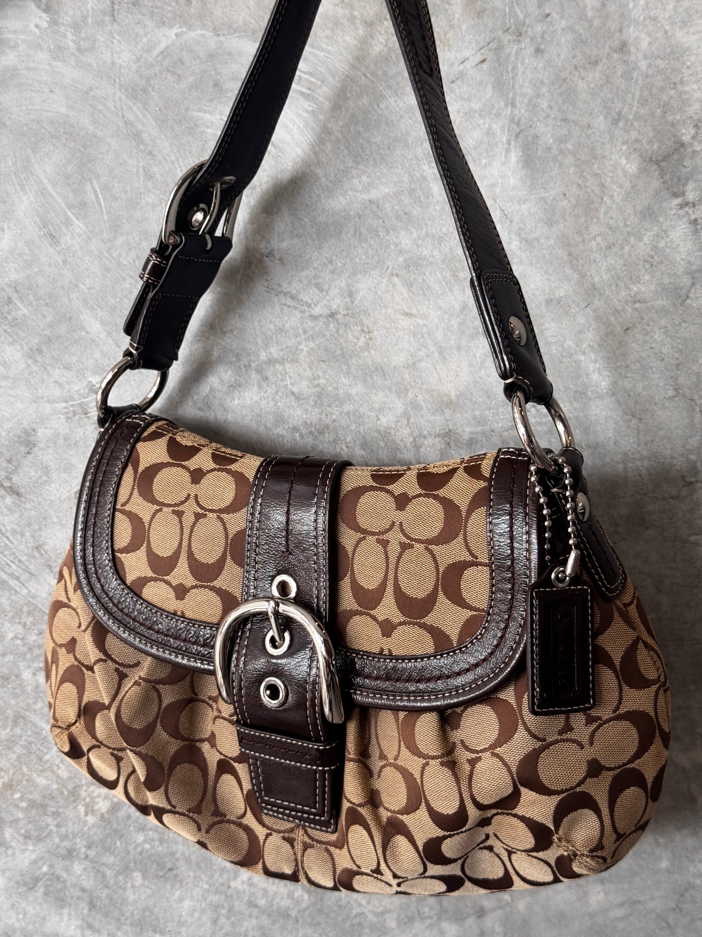 AUTHENTIC SOHO COACH BROWN SHOULDER BAG