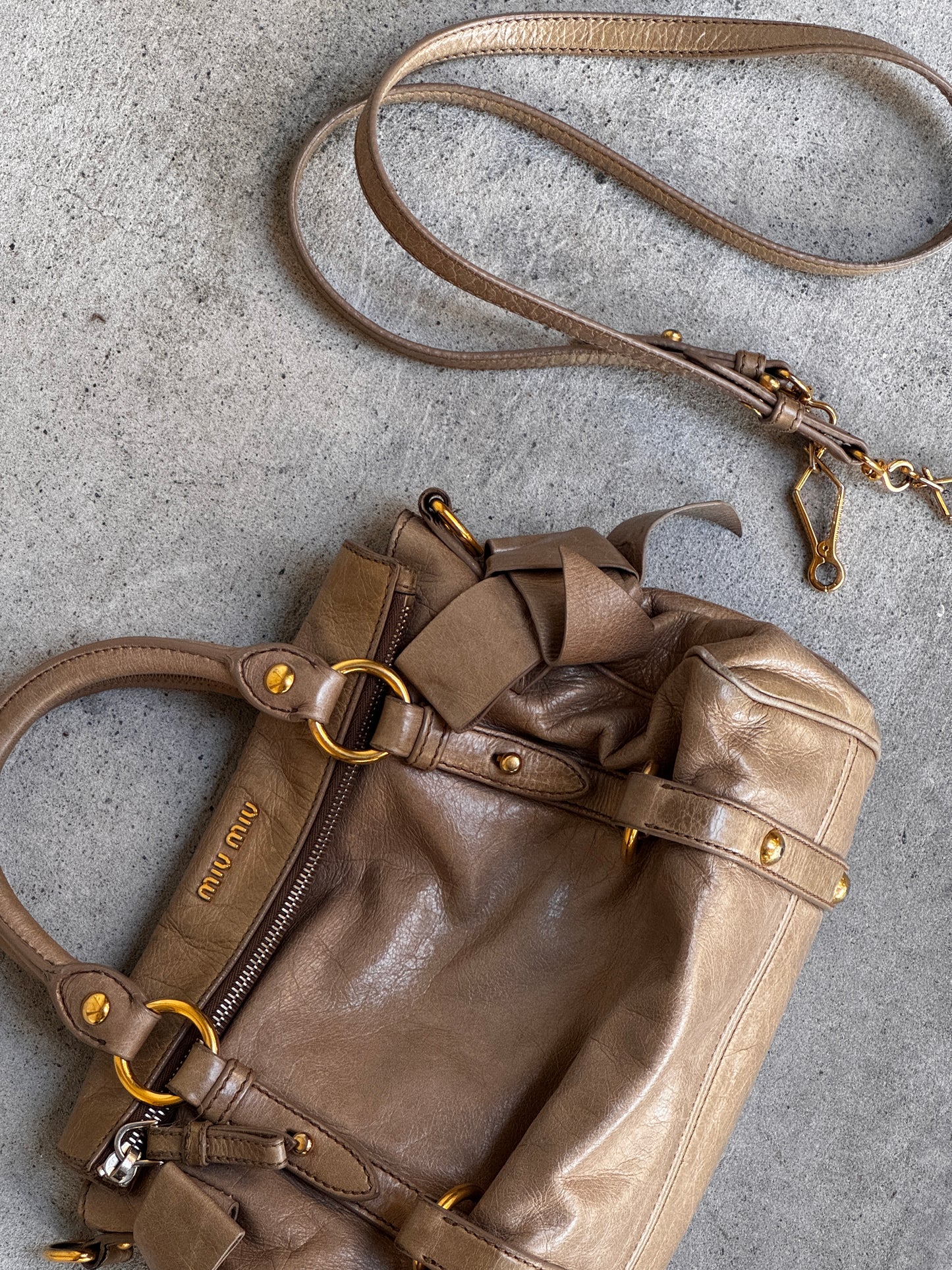 VINTAGE MIU MIU VITELLO LEATHER HANDBAG