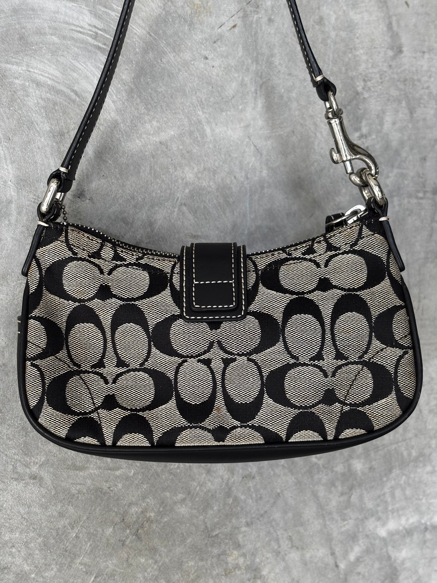 VINTAGE COACH SUFFLETTE MONOGRAM HANDBAG