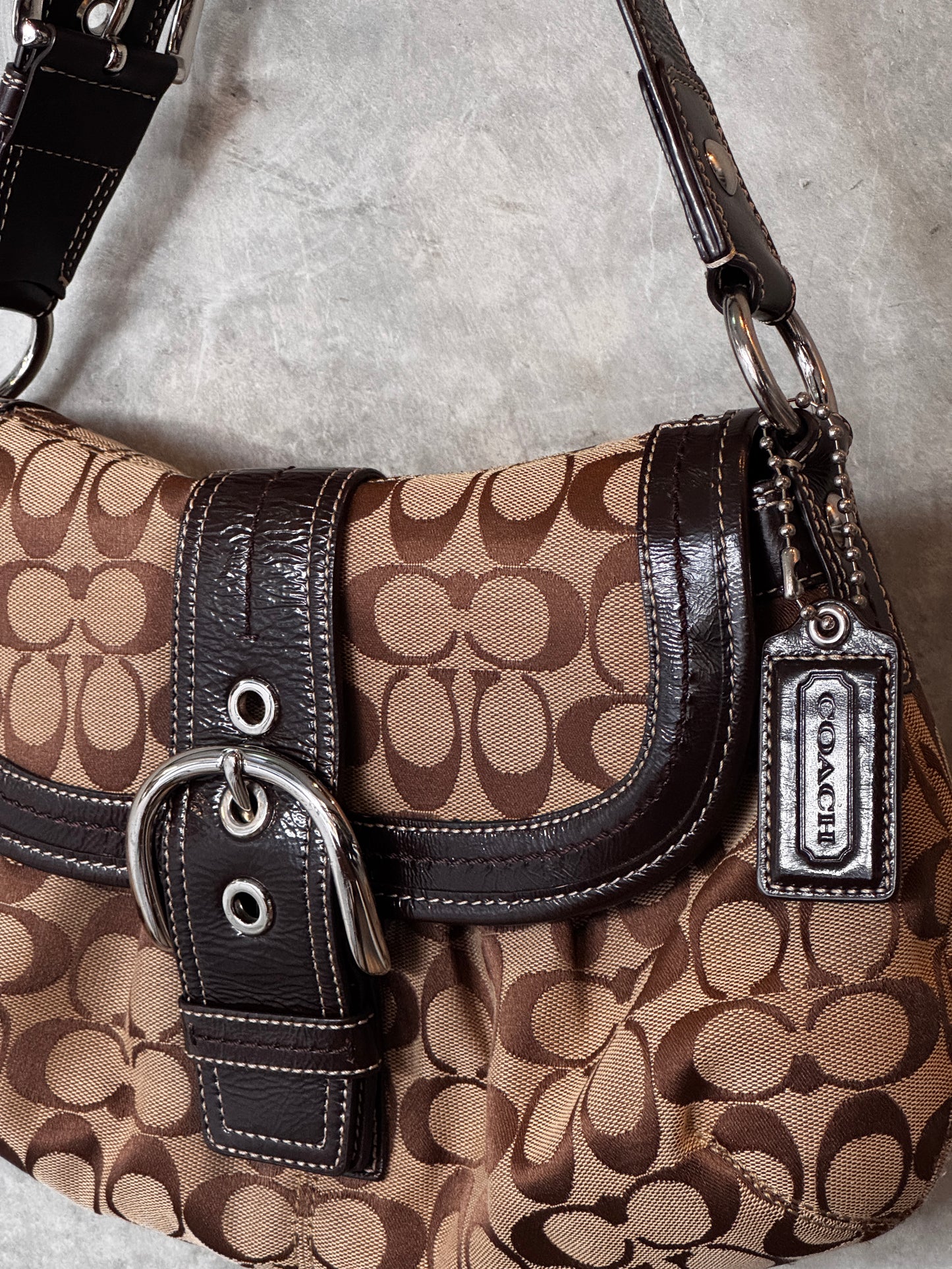AUTHENTIC SOHO COACH BROWN SHOULDER BAG