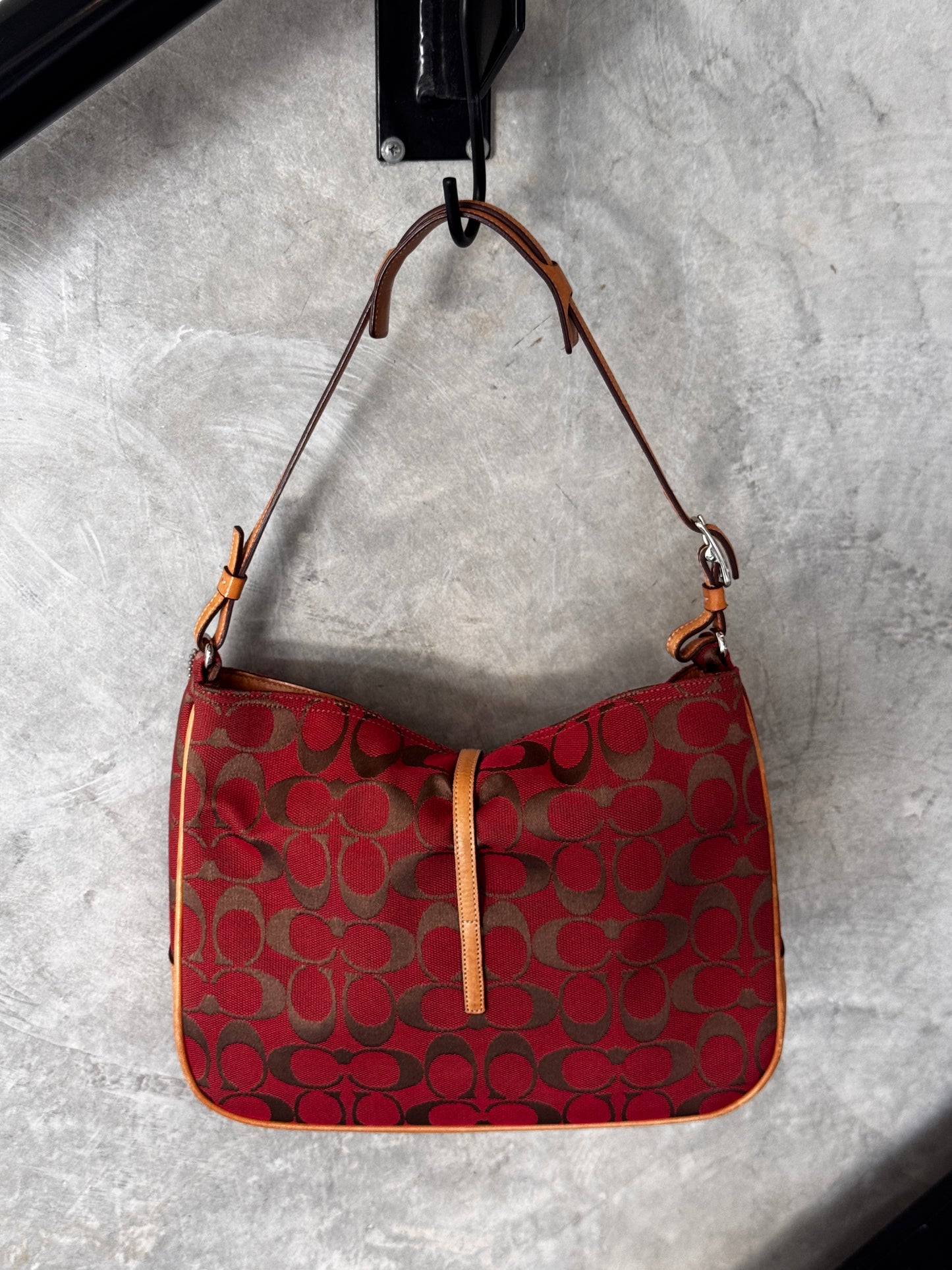 VINTAGE RED/TAN MONOGRAM HANDBAG
