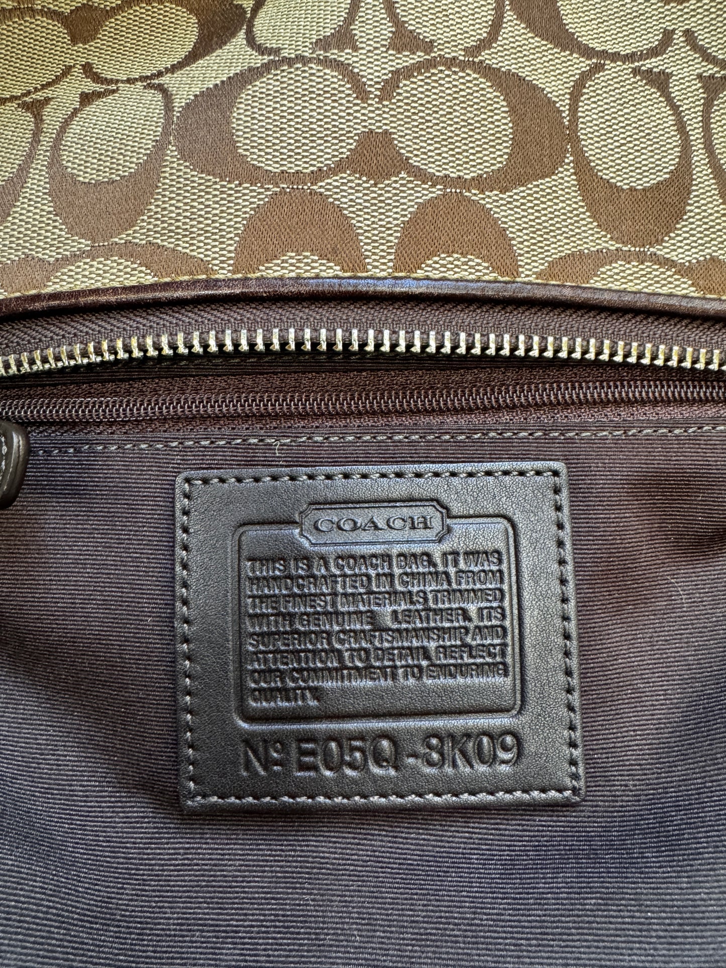 AUTHENTIC VINTAGE COACH BROWN MONOGRAM SHOULDER BAG