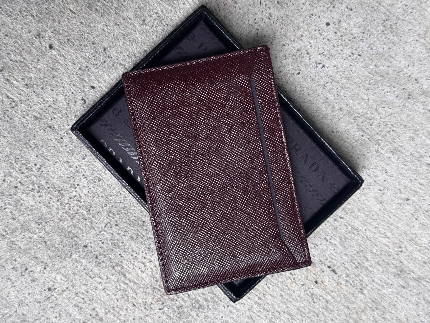 PRADA LOGO PLATE CARD HOLDER