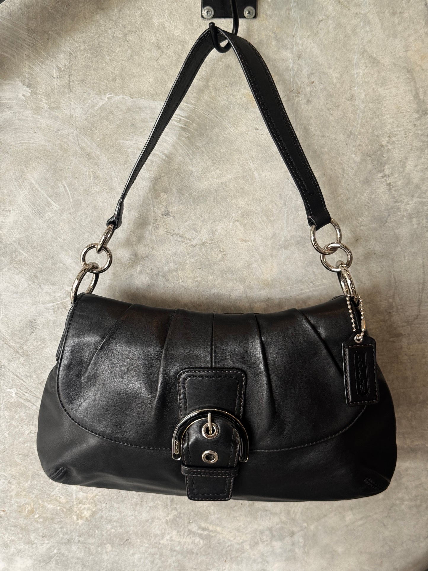 AUTHENTIC COACH SOHO BLACK LEATHER SHOULDER BAG