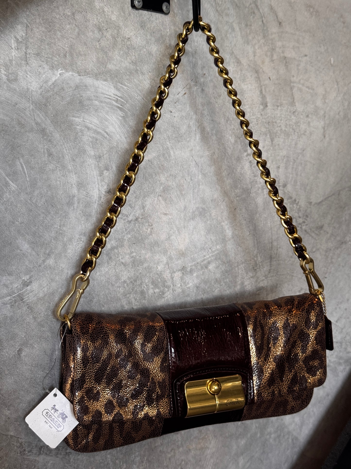 RARE VINTAGE LEOPARD COACH HANDBAG