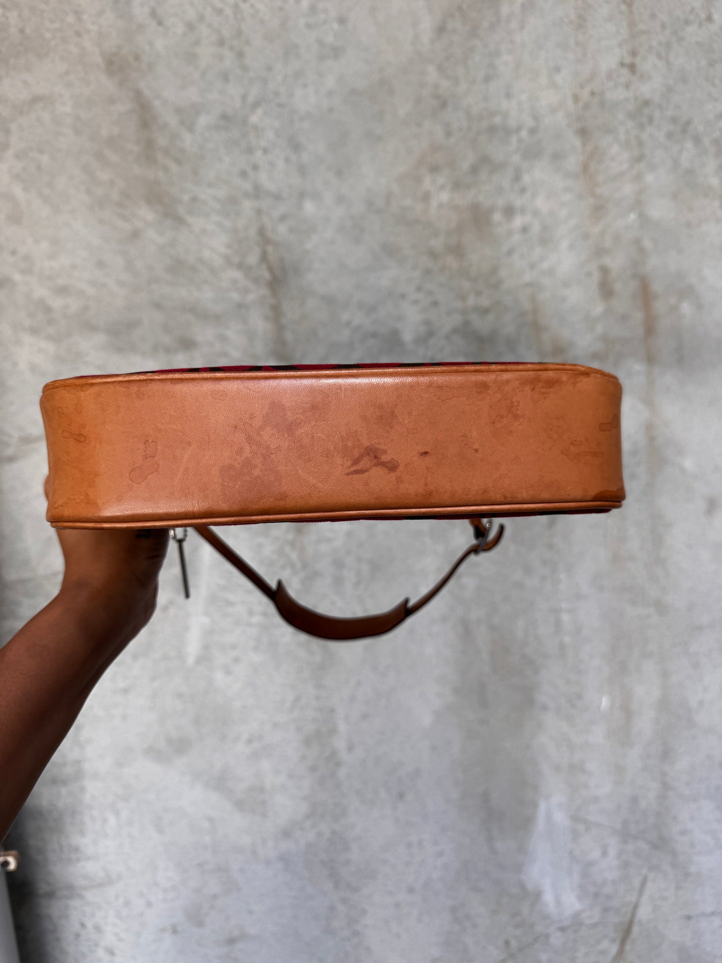 VINTAGE RED/TAN MONOGRAM HANDBAG