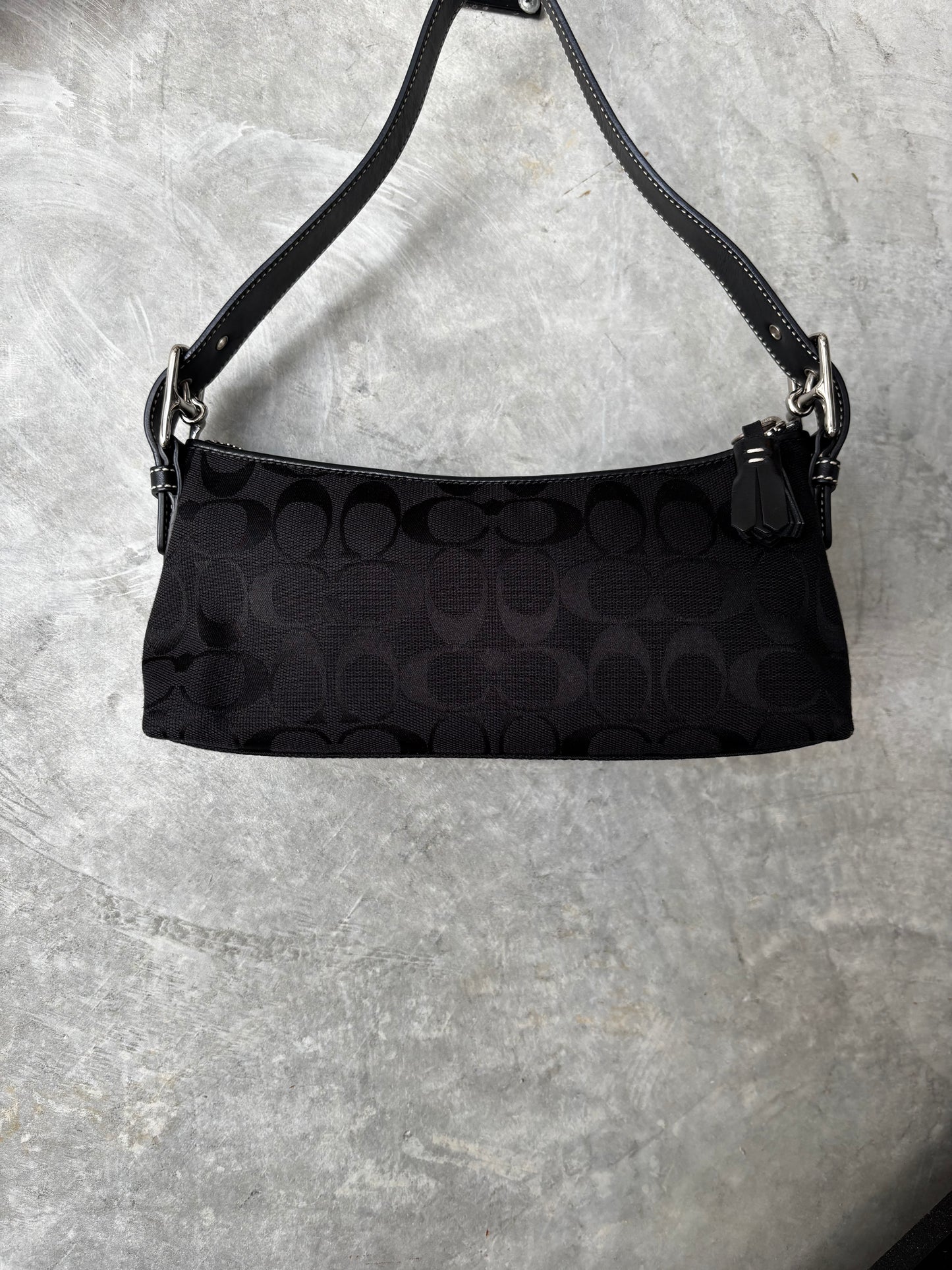 VINTAGE COACH BLACK MONOGRAM HANDBAG