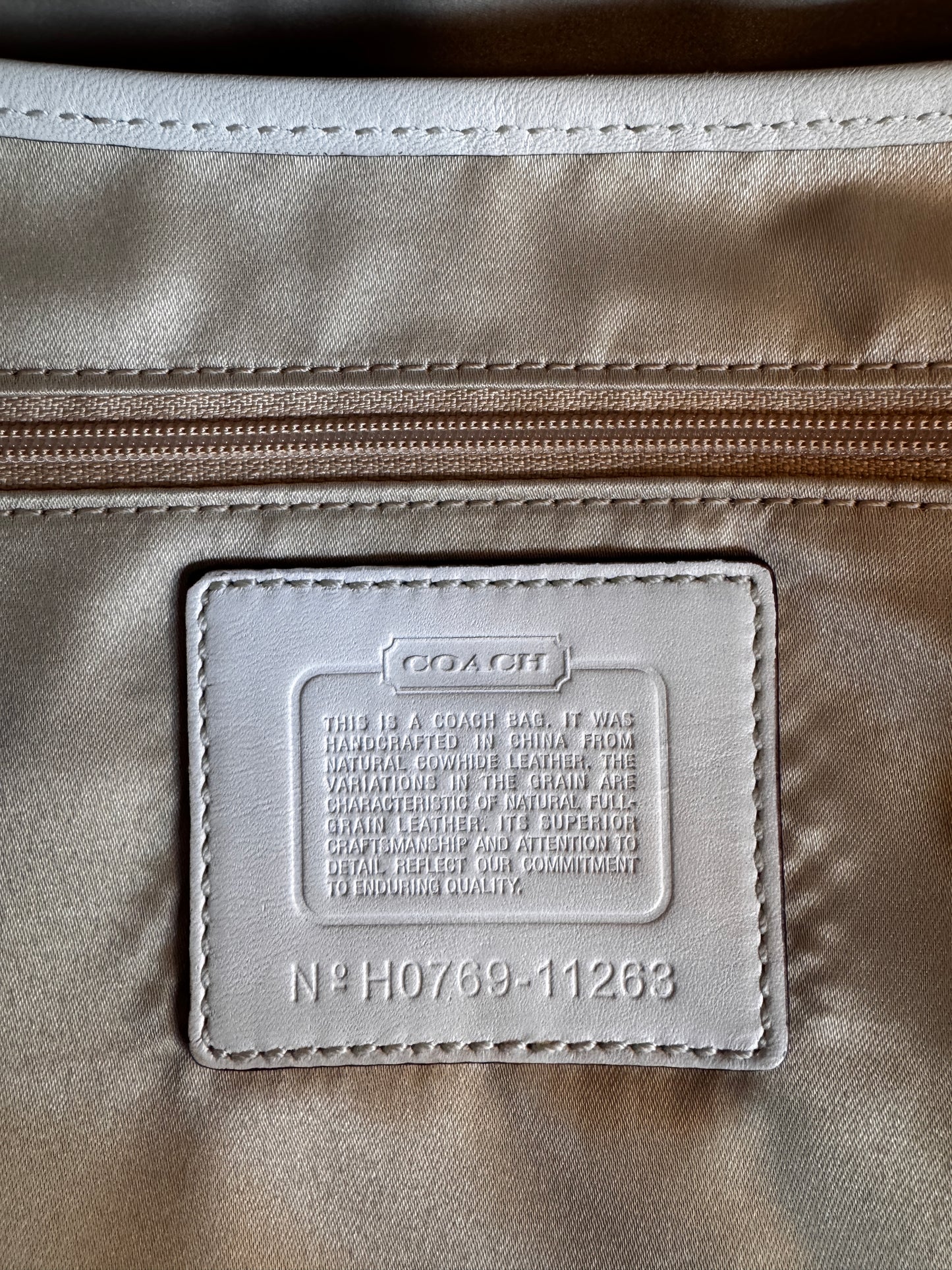 AUTHENTIC COACH HORSEBIT WHITE LEATHER BAG