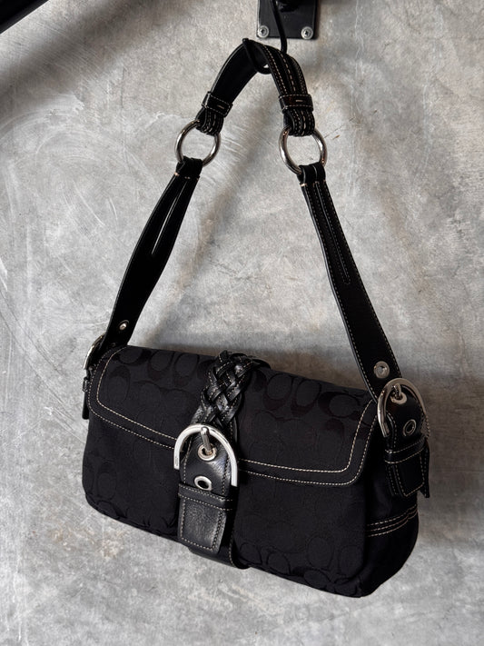 VINTAGE COACH BLACK SOHO HANDBAG