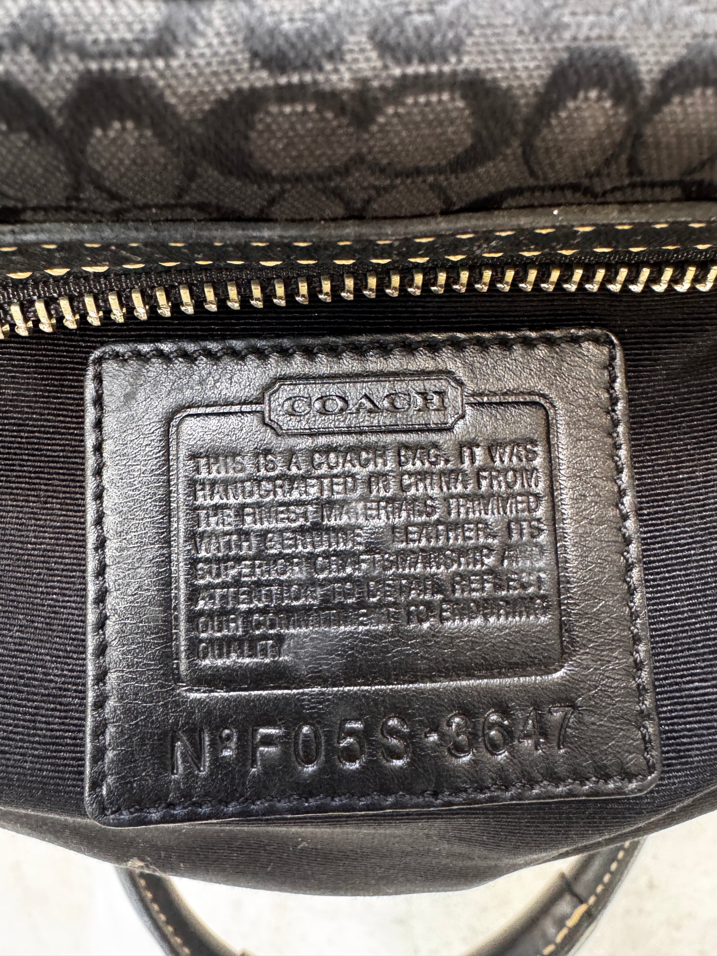 MONOGRAM BLACK VINTAGE COACH HANDBAG