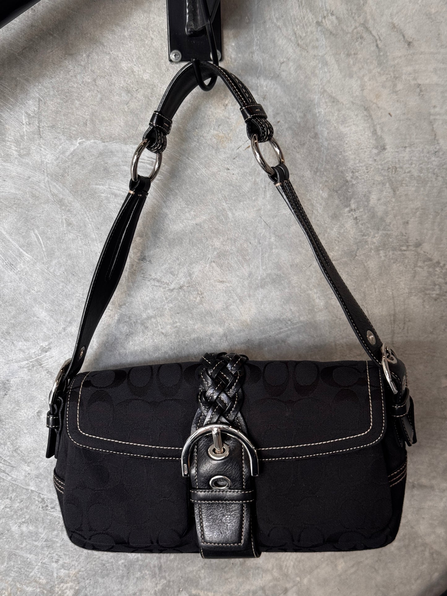 VINTAGE COACH BLACK SOHO HANDBAG