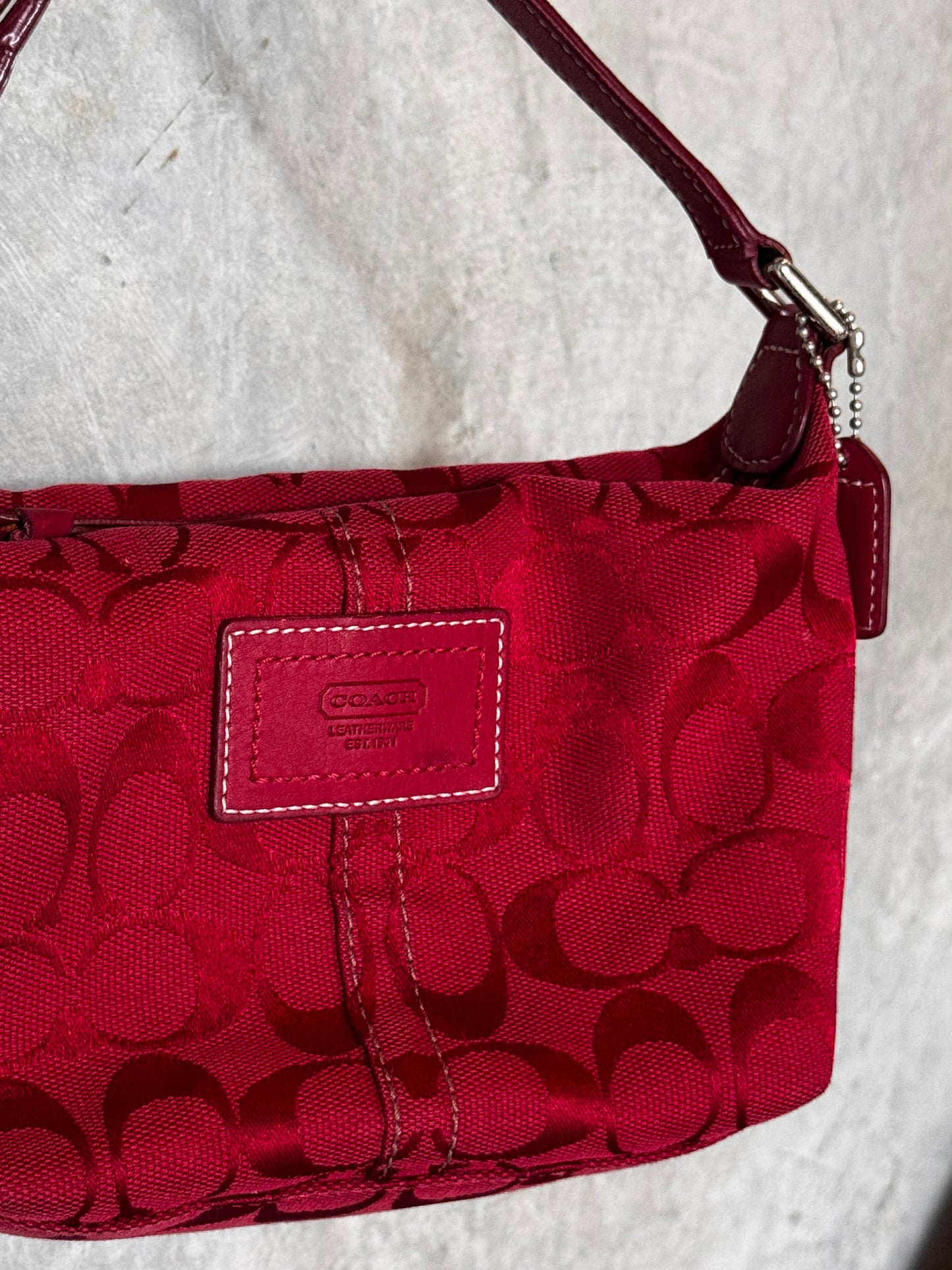 VINTAGE RED COACH BAG