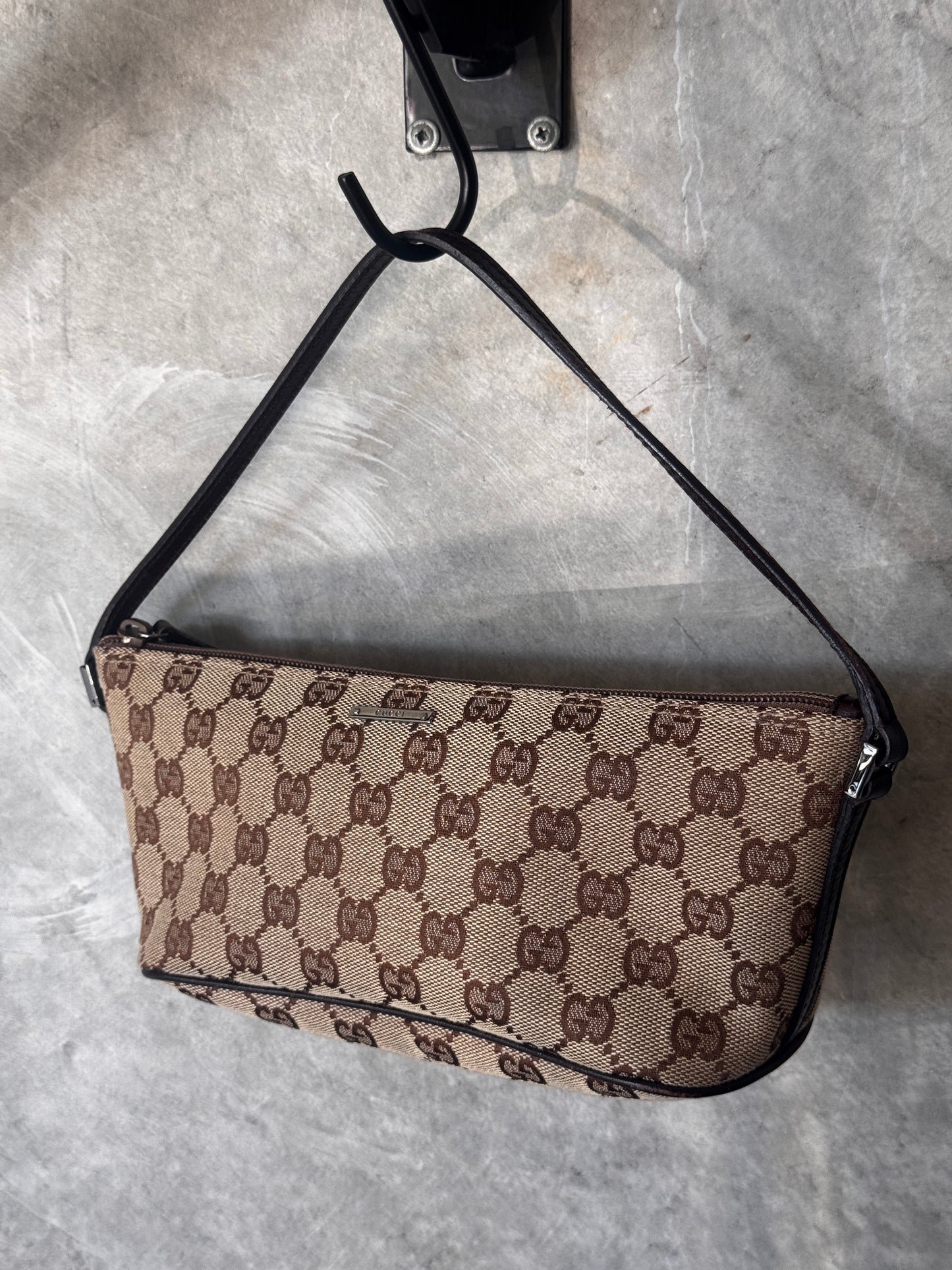 GUCCI GG CANVAS POCHETTE BEIGE