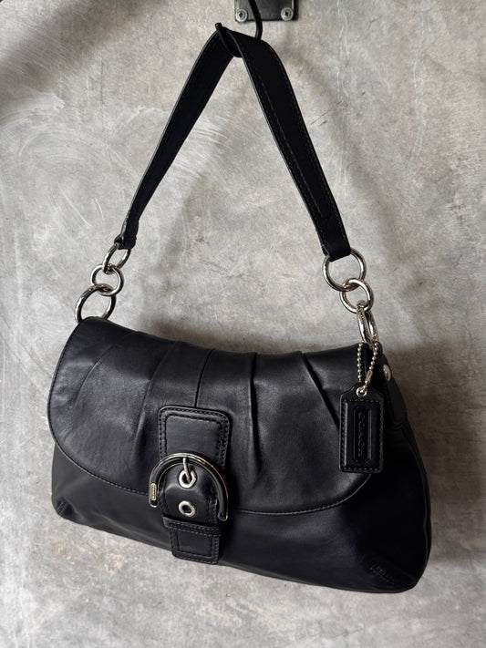 AUTHENTIC COACH SOHO BLACK LEATHER SHOULDER BAG